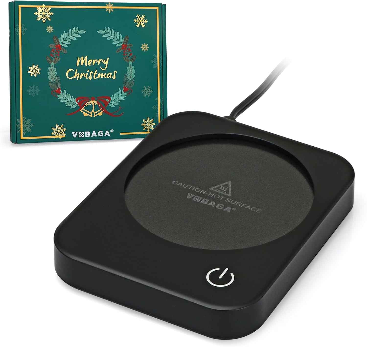 VOBAGA Coffee Mug Warmer for Desk with Auto Shut Off & 3-Temp Settings, Coffee Cup Warmer with Smart Safety Alert Home Office Accessory, Perfect for Coffee, Tea, Milk (No Mug)