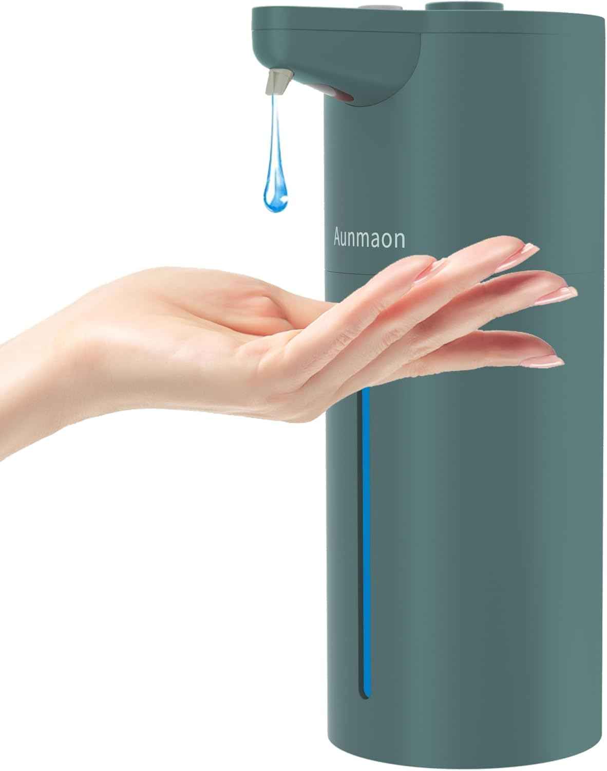 Aunmaon Automatic Soap Dispenser Touchless, Hands-Free, Multi Adjustable Volume, Long Battery Life, Compatible with Thick & Thin Dish/Hand Soap for Bathroom and Kitchen, Easy for Toddlers, Black