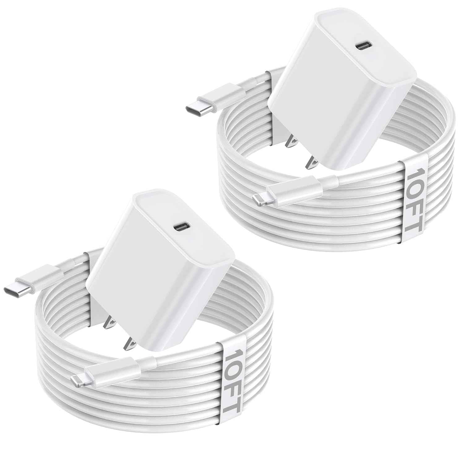 Fast Charger iPhone,iPhone Charger Fast Charging 2Pack USB C Wall Charger Block Fast i Phone Chargers 6FT Type-C USB C to Lightning Cable Cord for iPhone14/14Plus/13/12/11 Pro Max,Mini,8,iPad/AirPods