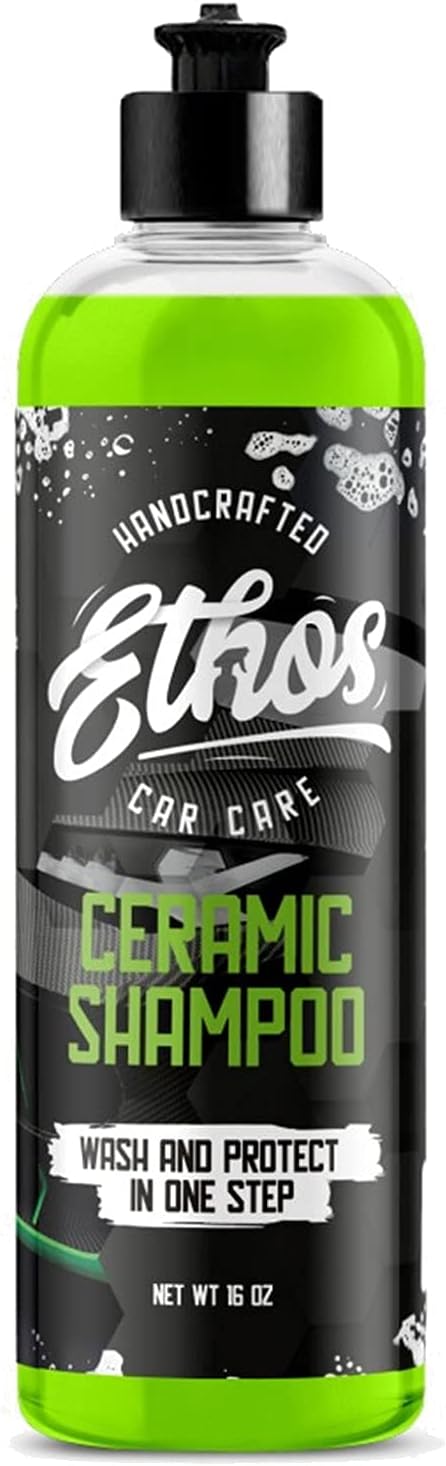 Ceramic Car Shampoo for Slick Car Wash - pH-Balanced Soap with Hydrophobic Protection - Enhances Coatings