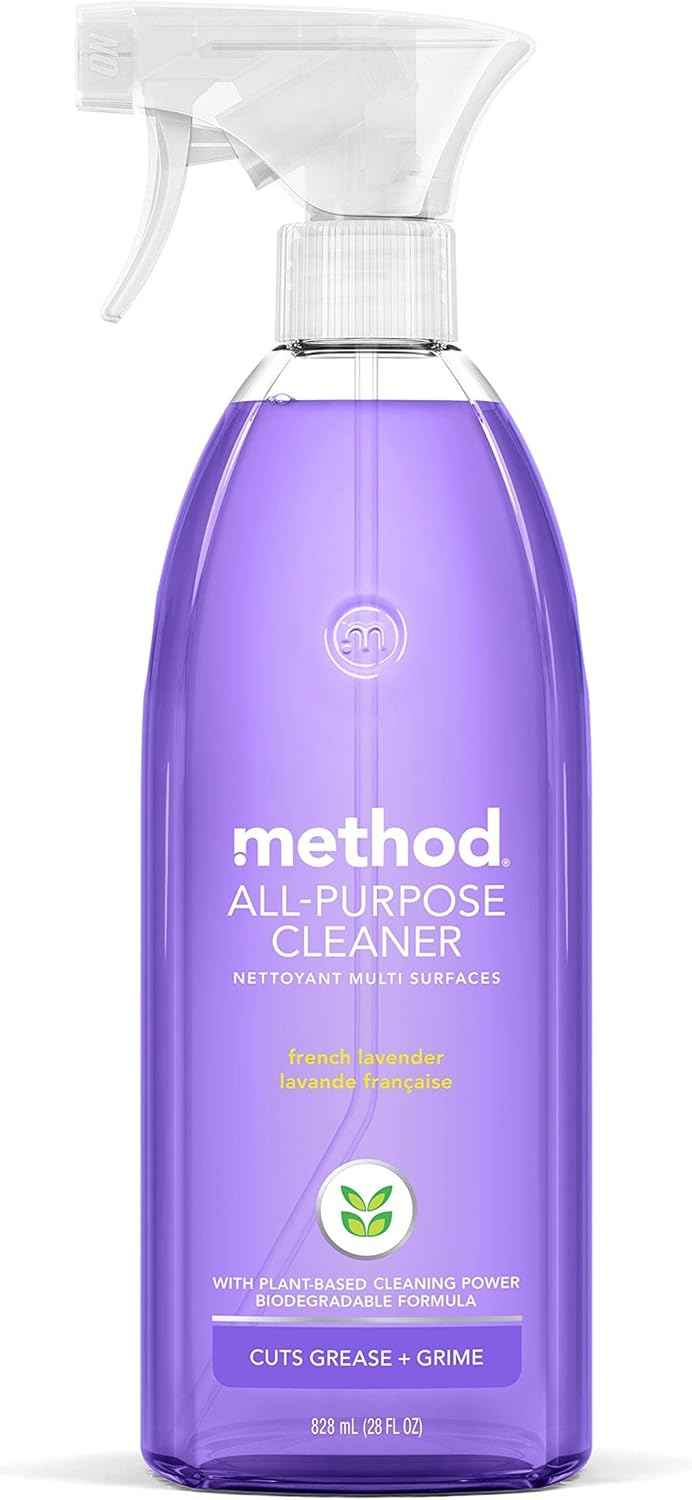 Method All-Purpose Cleaner Spray, French Lavender, Perfect for Most Counters, Tiles and More, 28 Fl Oz, (Pack of 4)