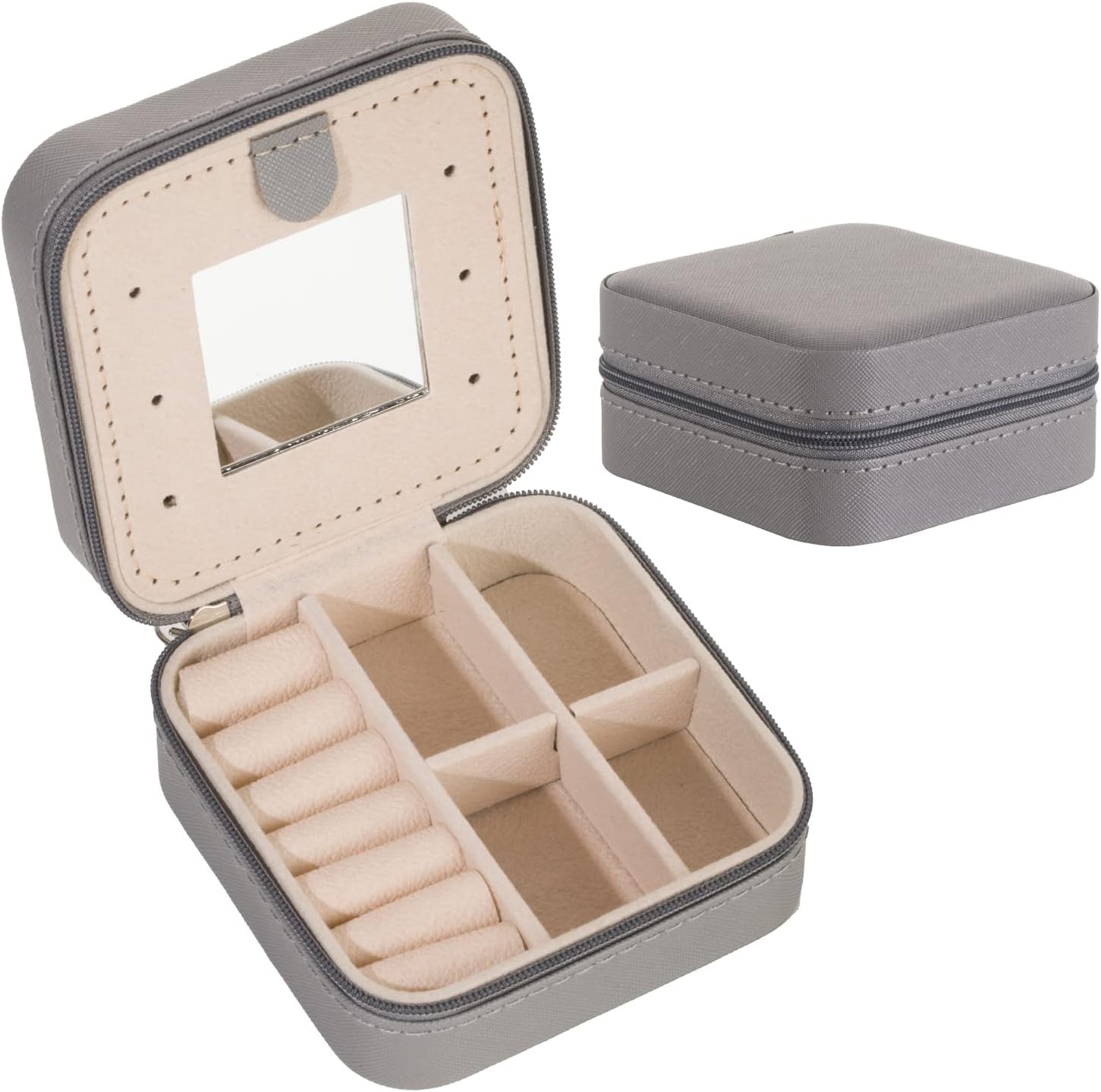 keLofoN small pink jewelry case with mirror travel gift for girls women