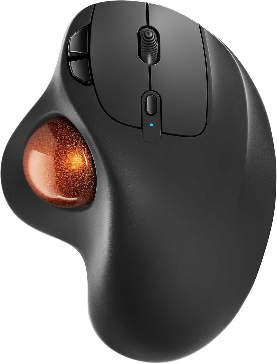 Nulea M501 wireless trackball mouse, rechargeable ergonomic, easy thumb control, precise tracking, 3 device connection, PC, laptop, Mac, Windows compatible