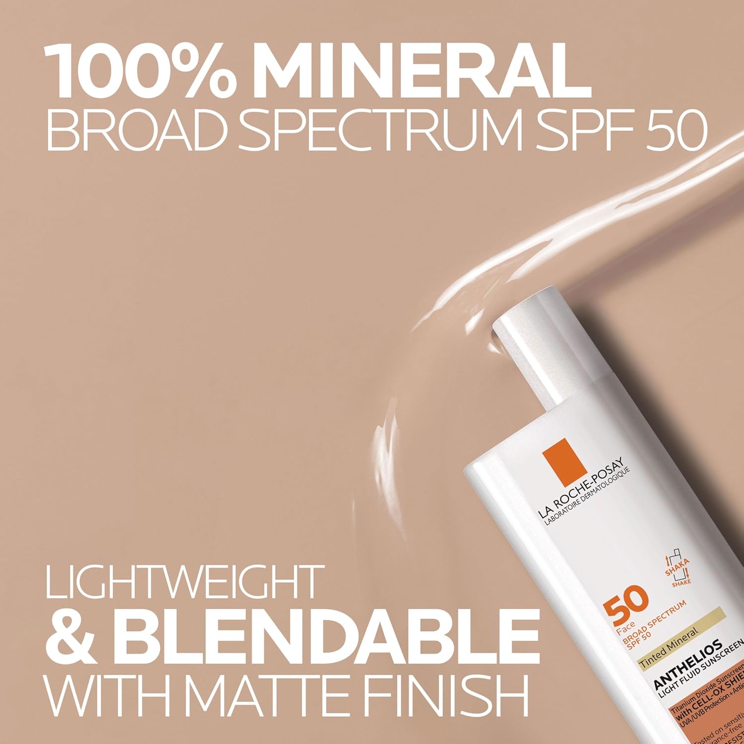La Roche-Posay Anthelios Ultra-Light Fluid SPF 50, 50ml, Face Sunscreen with Titanium Dioxide, Oil-Free, Matte Finish