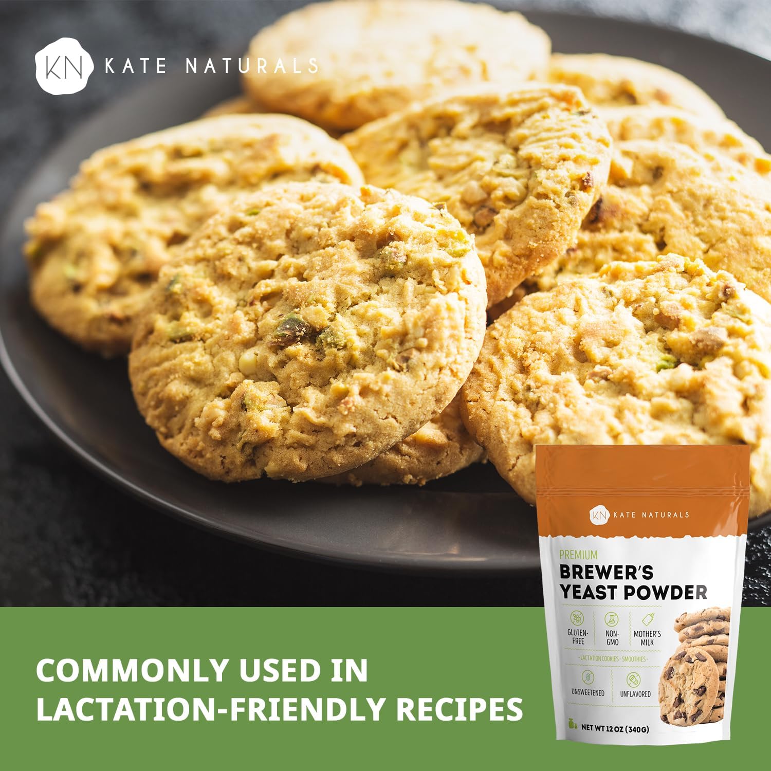 kates naturals brewers yeast powder 12oz lactation support nursing moms gluten free non gmo