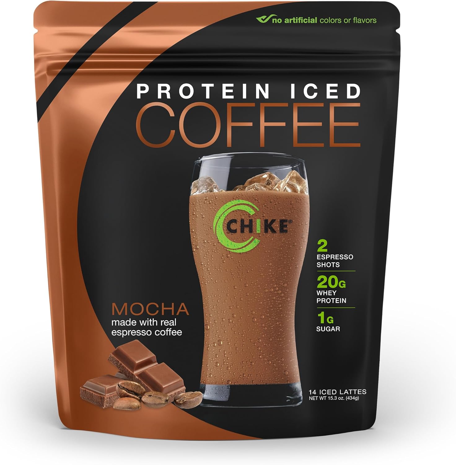 Chike Mocha High Protein Iced Coffee, 20g Protein, 2 Shots Espresso, 1g Sugar, Keto Friendly, Gluten Free, 14 Servings