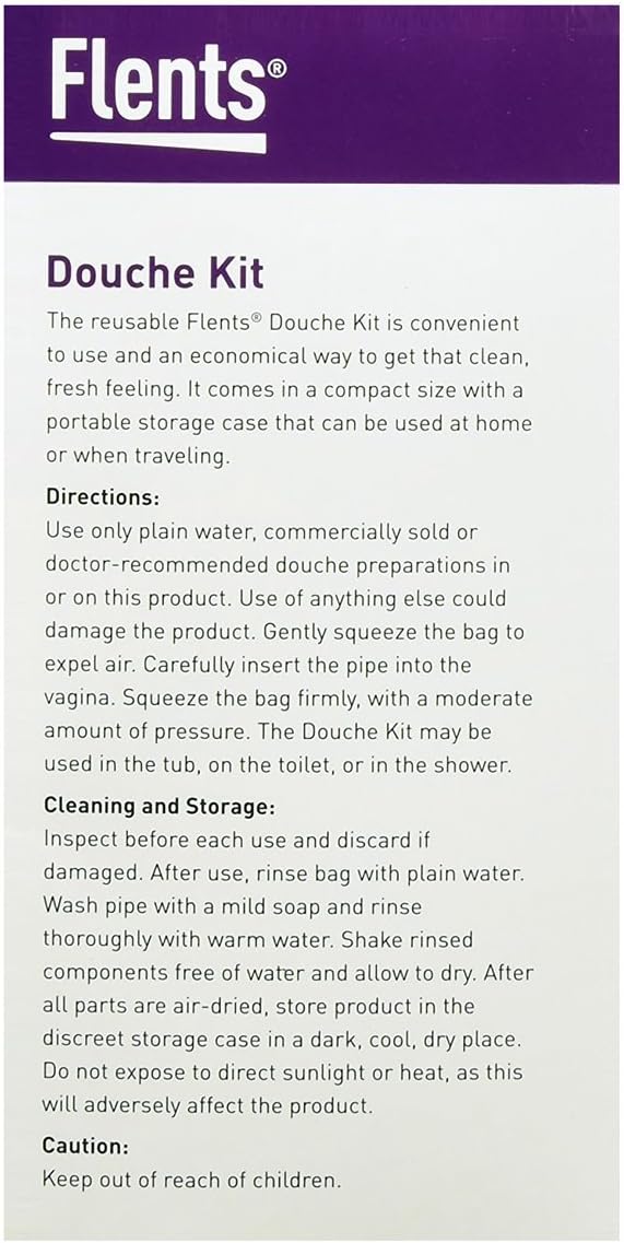 Flents reusable douche kit, compact, portable, feminine hygiene system, 16 fl oz, BPA-free, rubber