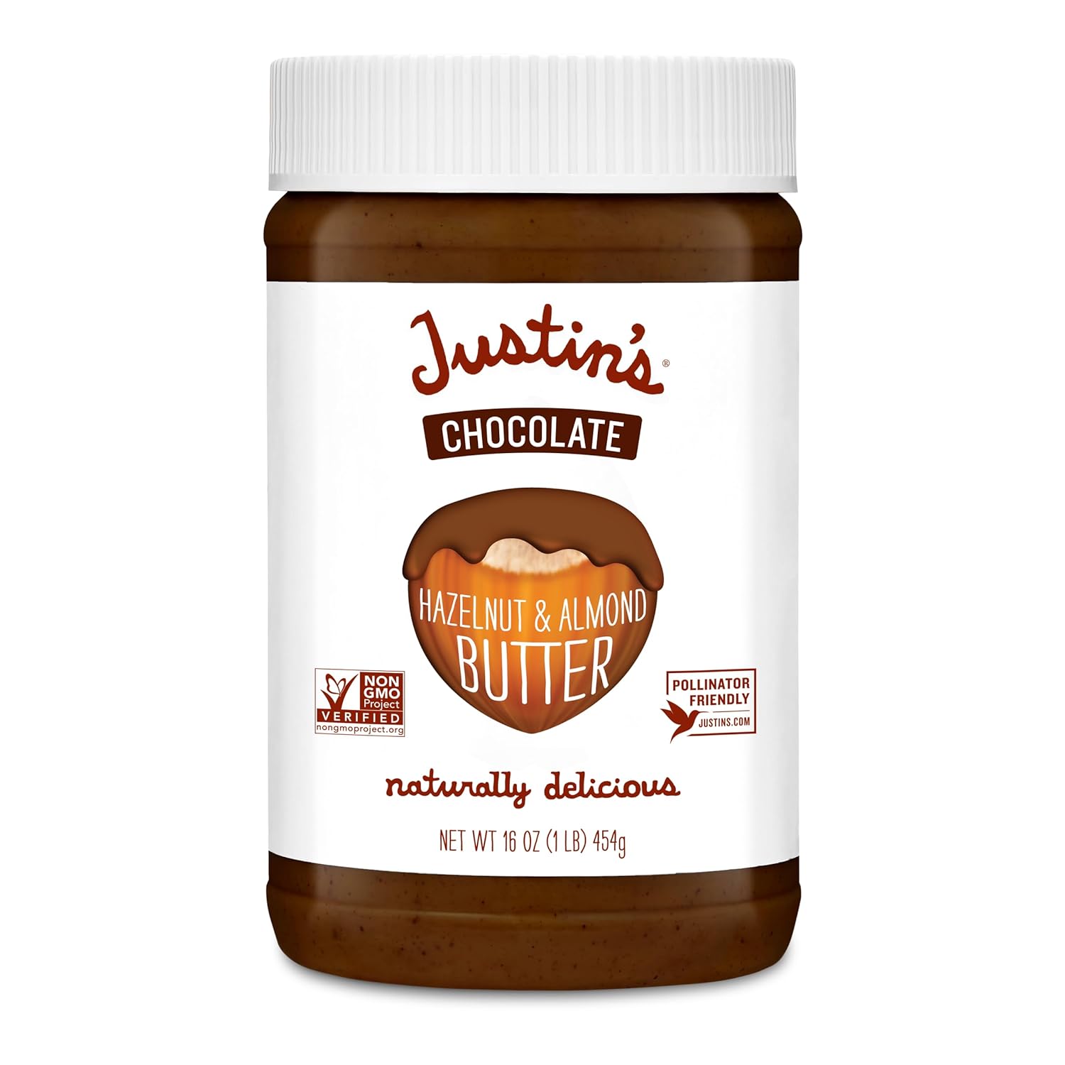 Justin's Organic Hazelnut Almond Butter Chocolate Spread, 16 Ounces, Gluten-free, No Stir, Kosher