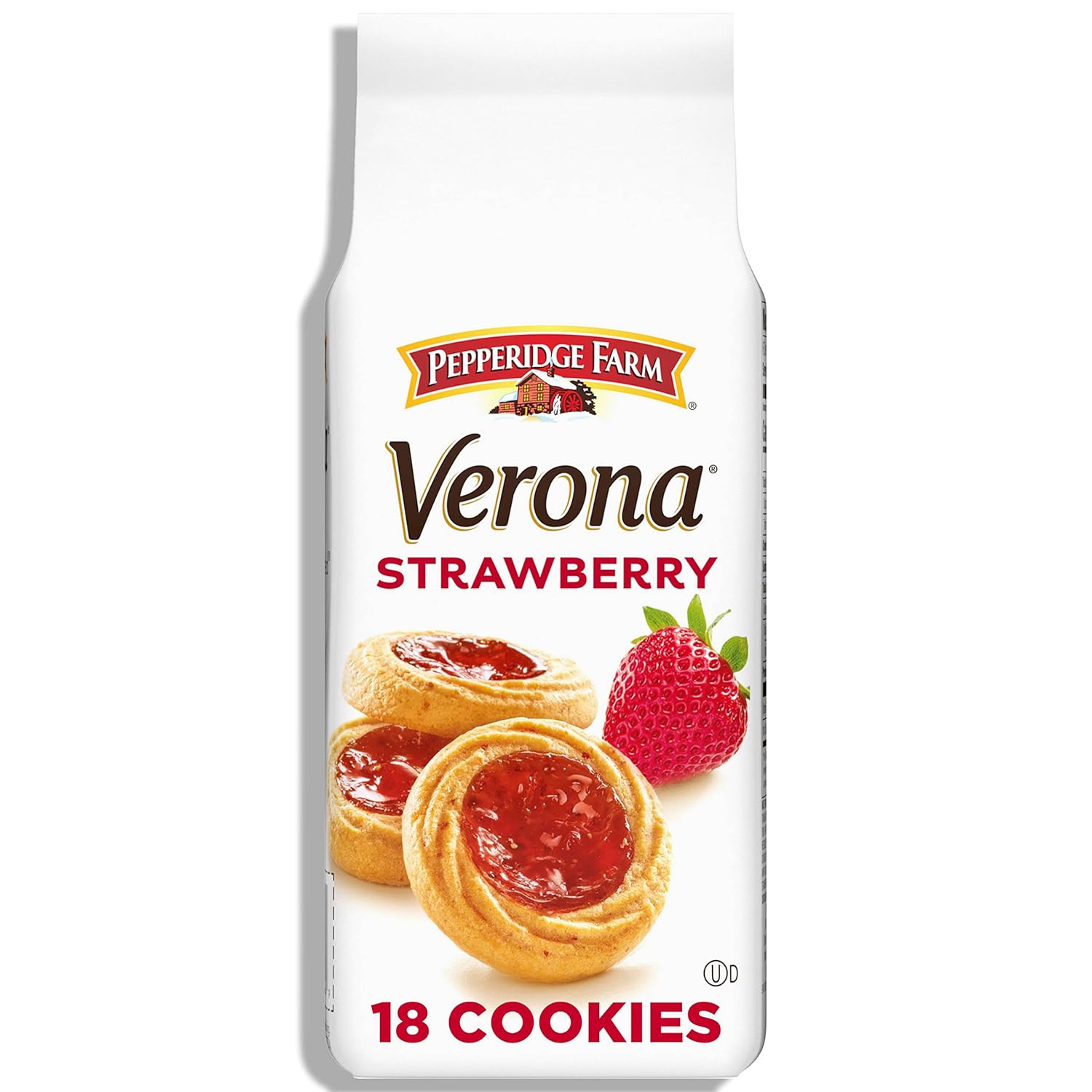 Pepperidge Farm Verona Strawberry Thumbprint Cookies, 6.75 OZ Bag, 18 Crispy Shortbread Cookies