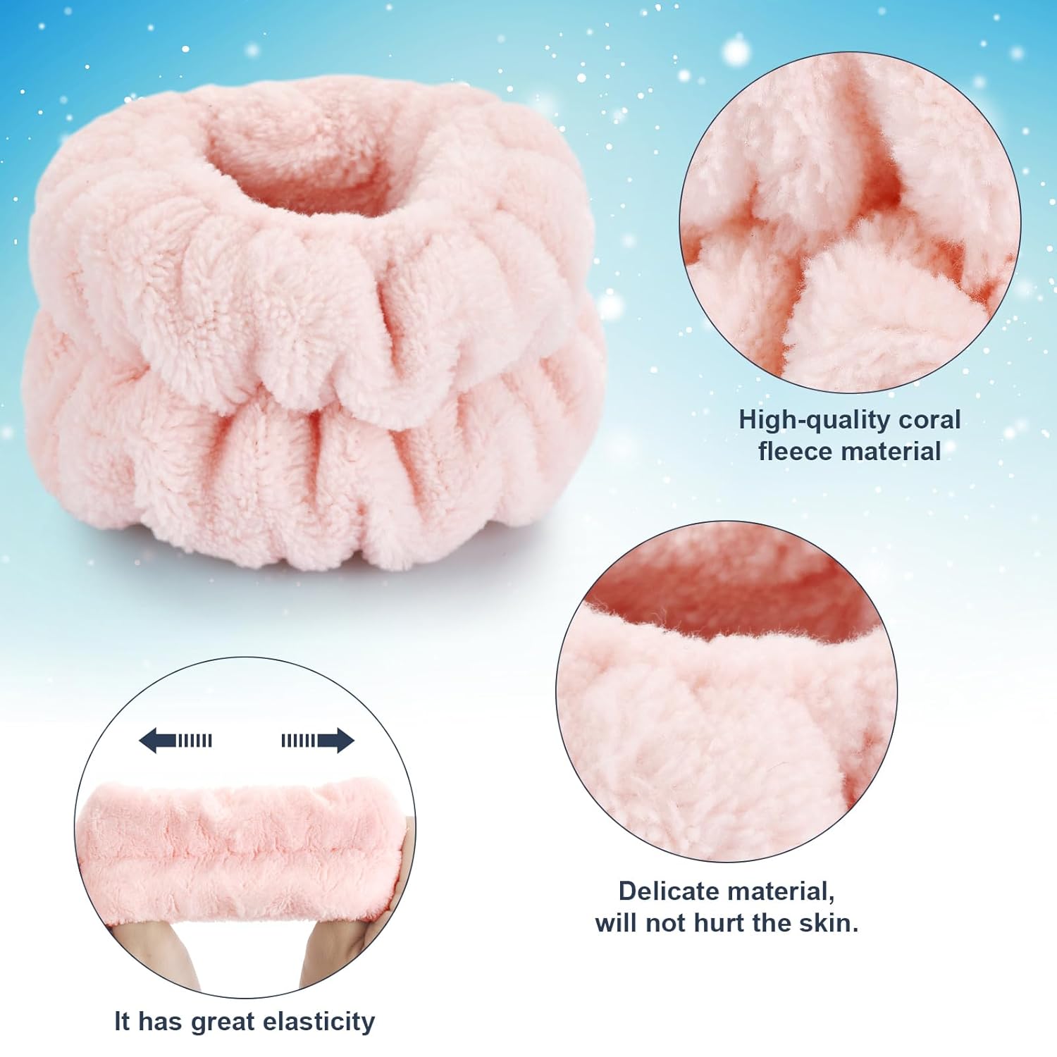 dorbetar microfiber wrist towels for washing face, soft coral fleece, breathable, fast drying