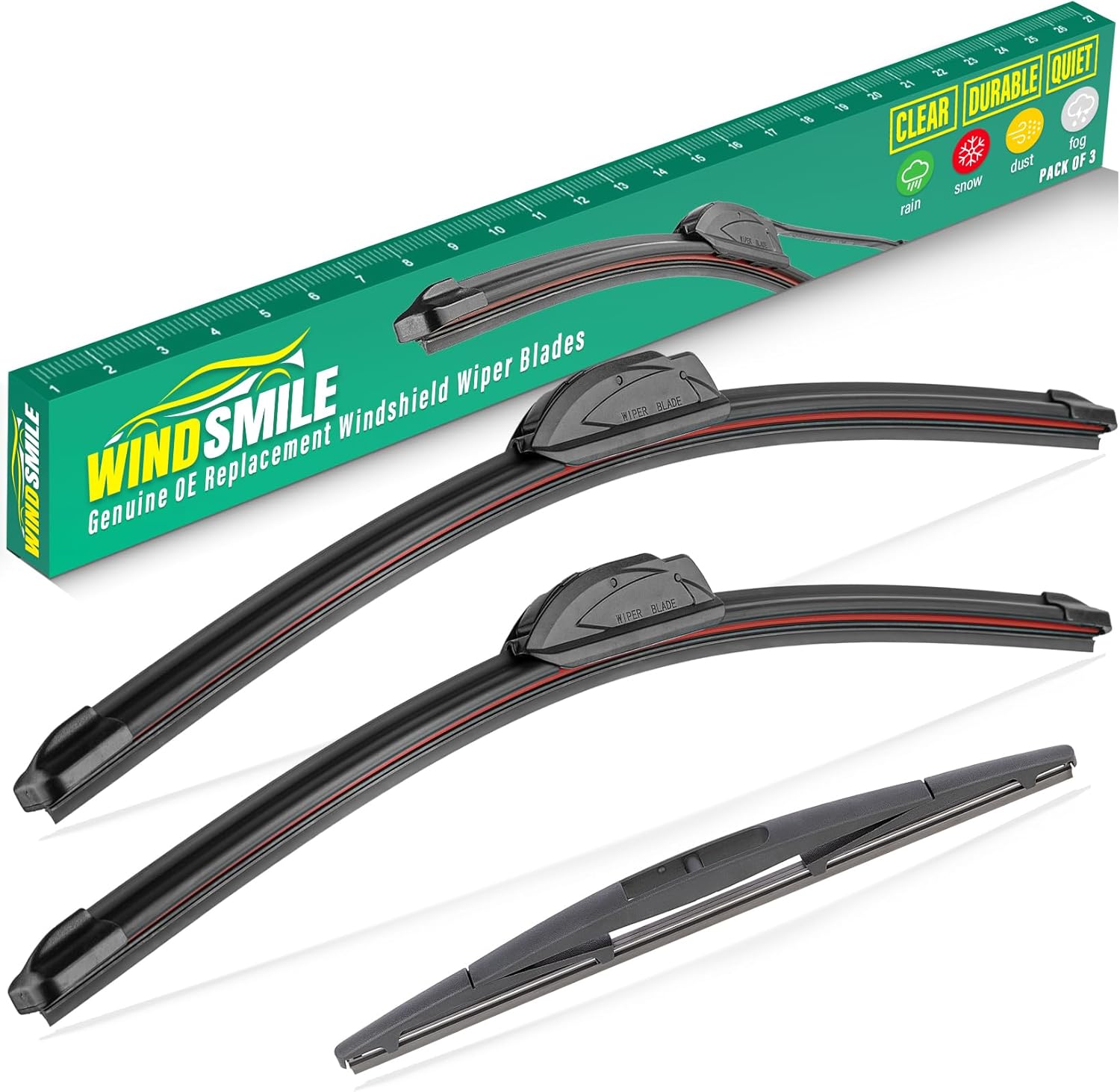 26" 22" 16" Windshield Wiper Blades Replacement for Honda Odyssey 2005-2023 2024 2025 Premium All Weather Front Rear Wipers Set - OEM Quality (Pack of 3)