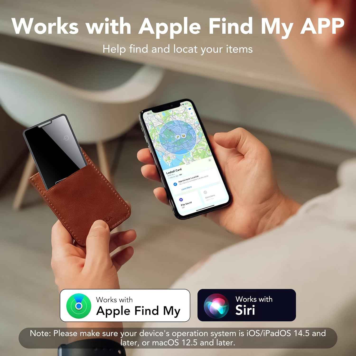 2026 New [Apple MFi Certified] Slim Wallet Tracker Card 0.09in for Apple Find My (iOS Only), GPS Tracker Card (4 Pack) for Airtag Wallet, Wireless Charging, Key Finder and Item Locator for Passport