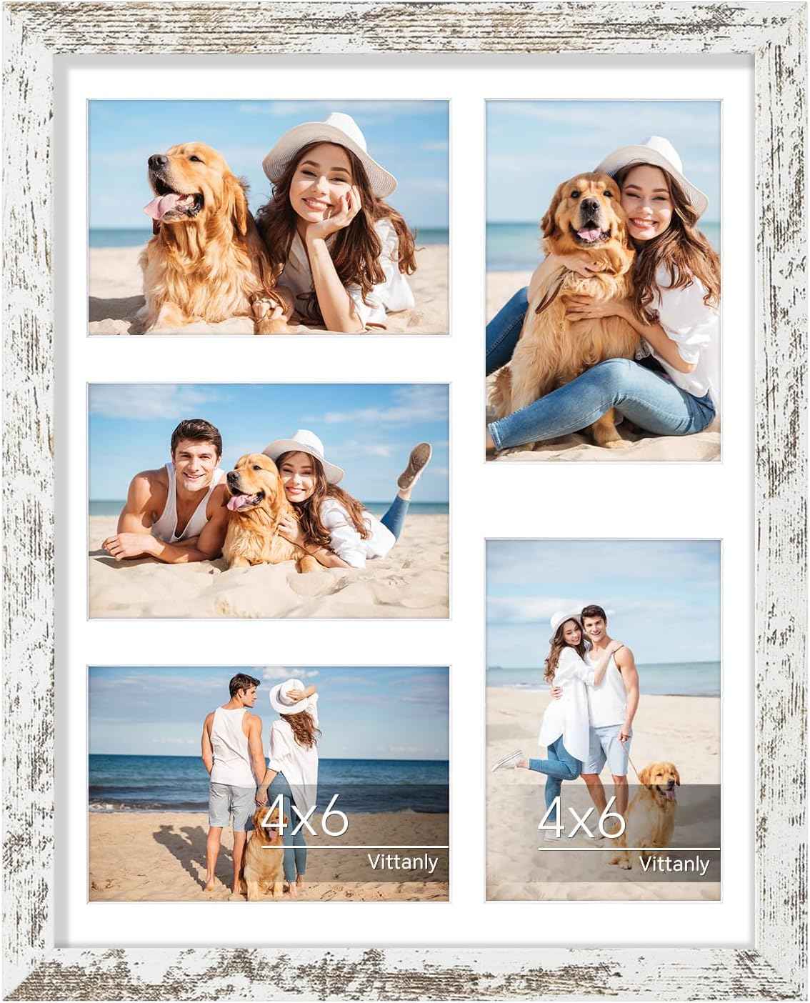 Vittanly 11x14 Collage Picture Frame, Displays 5Pcs 4x6 Pictures with Mat or 1Pcs 11x14 without Mat for Wall Mounting, Picture Frames Collage Wall Decor in Black, 1 Pack