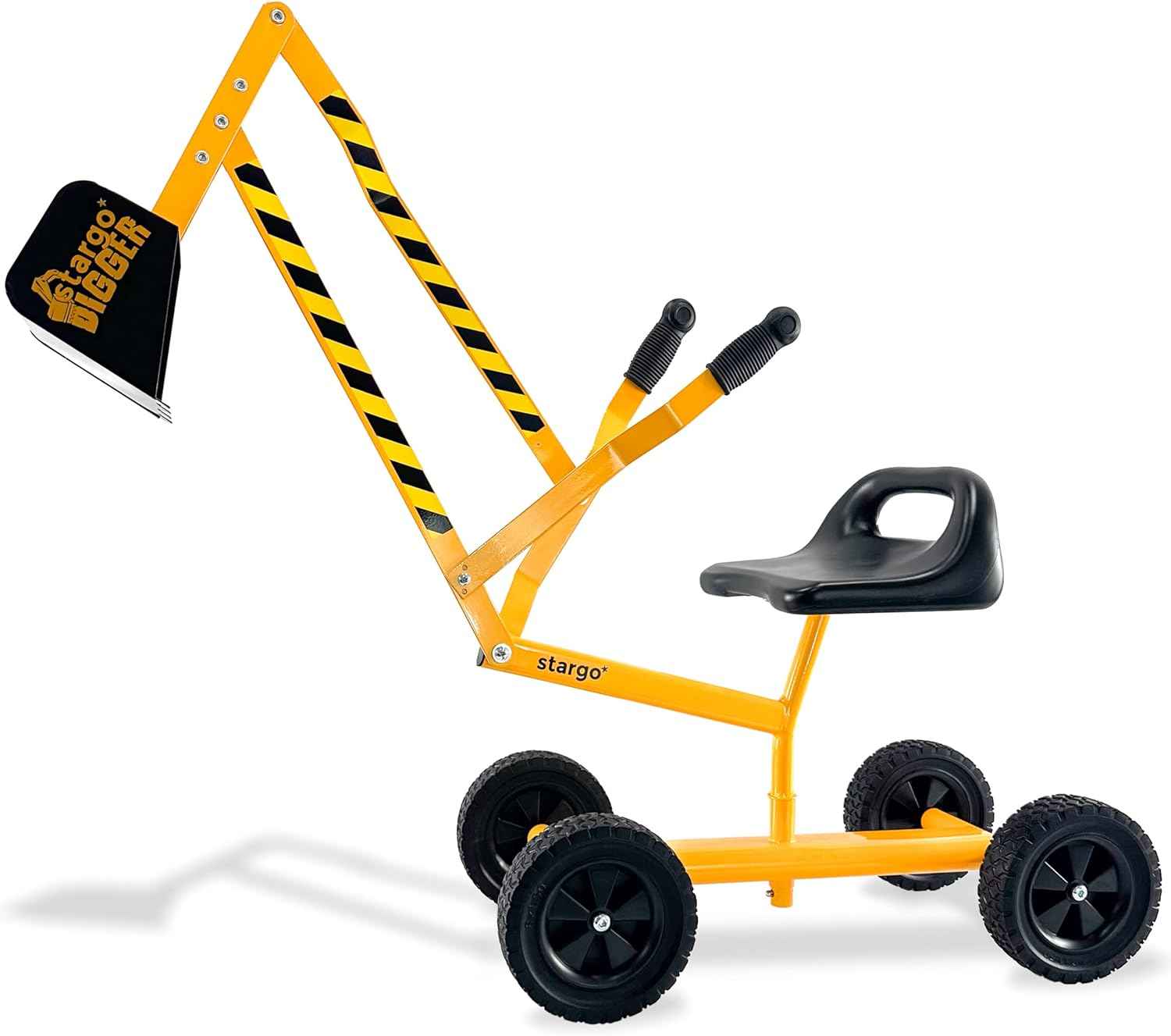 Stargo Sand Digger Kids Excavator Ride on Toy, Beach Toys Outdoor Sandbox Toy Digger for Kids, Solid Steel Rotates 360, Role Play, Sand Toys
