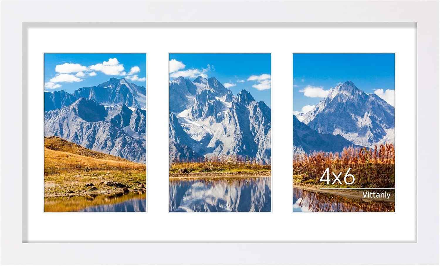 Vittanly 11x14 Collage Picture Frame, Displays 5Pcs 4x6 Pictures with Mat or 1Pcs 11x14 without Mat for Wall Mounting, Picture Frames Collage Wall Decor in Black, 1 Pack
