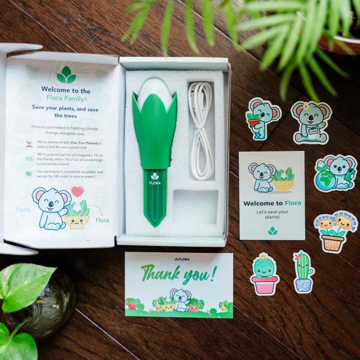 Flora Pod AI-Powered Smart Plant Monitor | for Indoor or Outdoor Plants | Personalized Alerts for Moisture, Temperature, Humidity, and Light