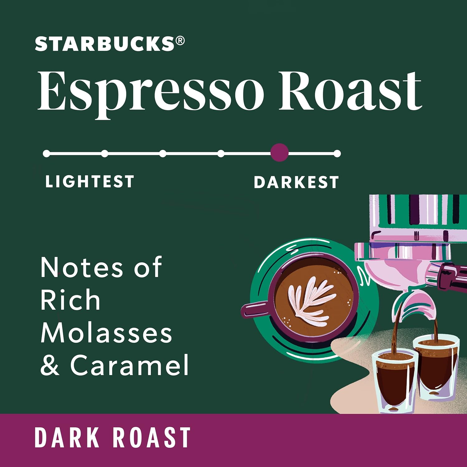 starbucks whole bean dark roast espresso coffee 18oz 100% arabica