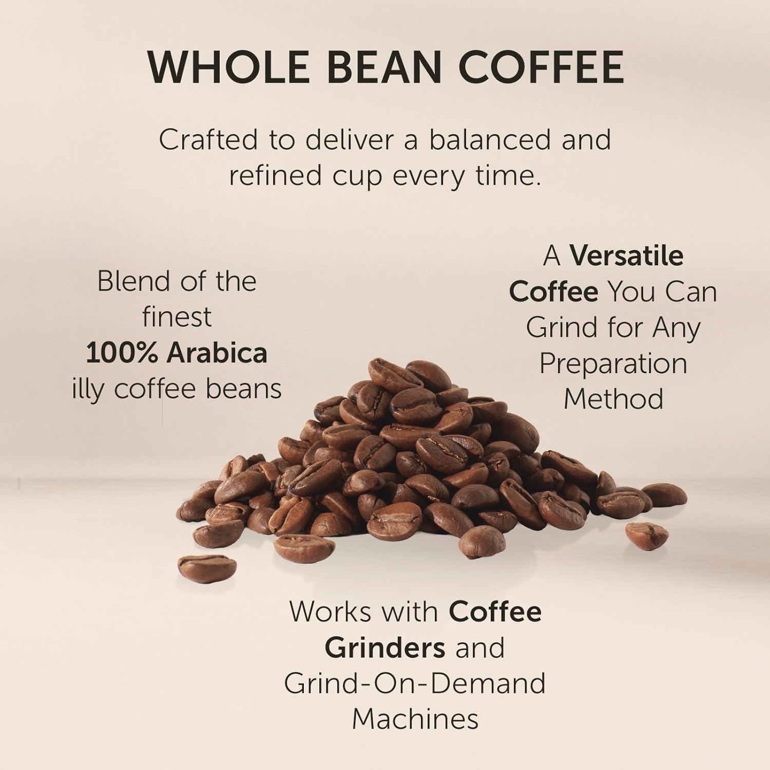 illy Classico whole bean coffee, 8.8 oz can, medium roast, 100% Arabica, no preservatives
