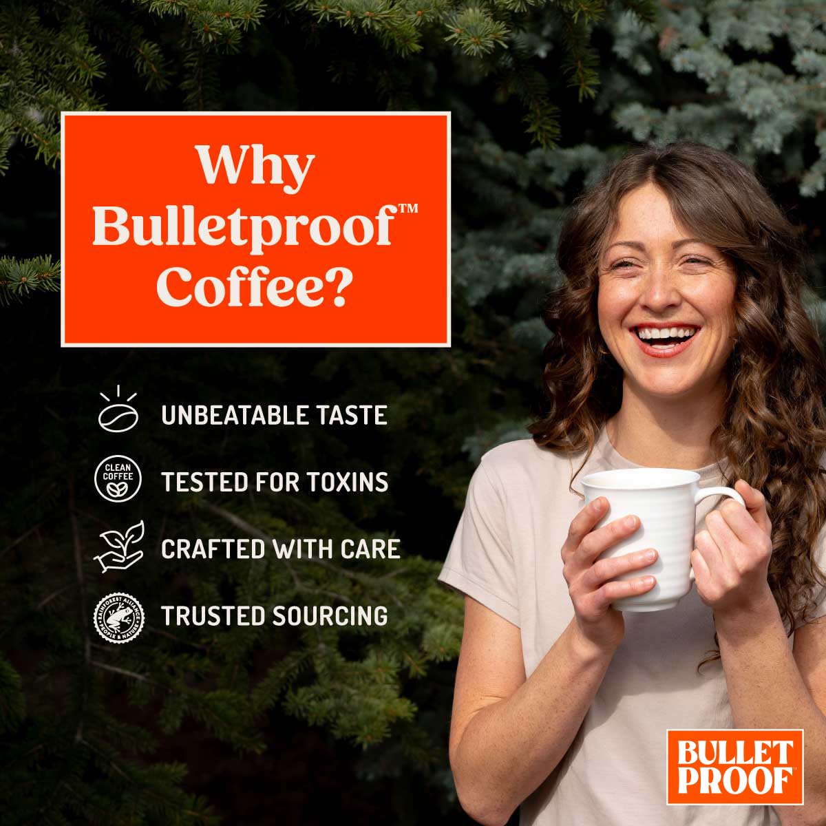 Bulletproof original medium roast 100% Arabica ground coffee 12 oz clean coffee tested