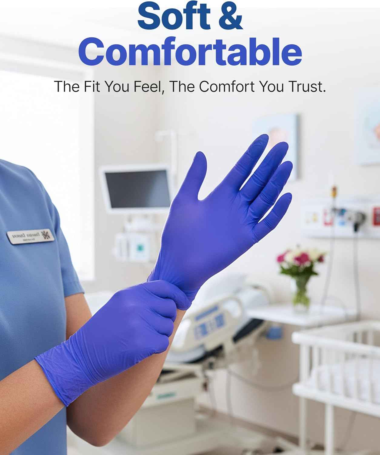 Schneider Nitrile Exam Gloves, Dark Blue, Disposable Gloves, Latex-Free, Powder-Free, Food Safe for, Cooking, Household Use