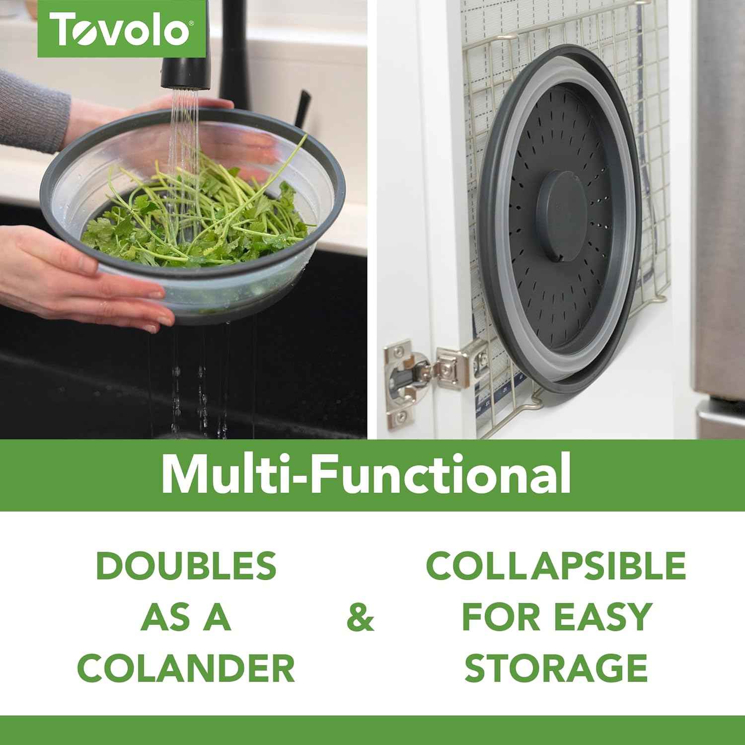 Tovolo Microwave Cover for Food Splatter 10 Inch, Heavy Duty Easy to Use Collapsible & Vented Silicone Microwave Splatter Guard Lid for Plates Dishes Bowls, Charcoal Gray