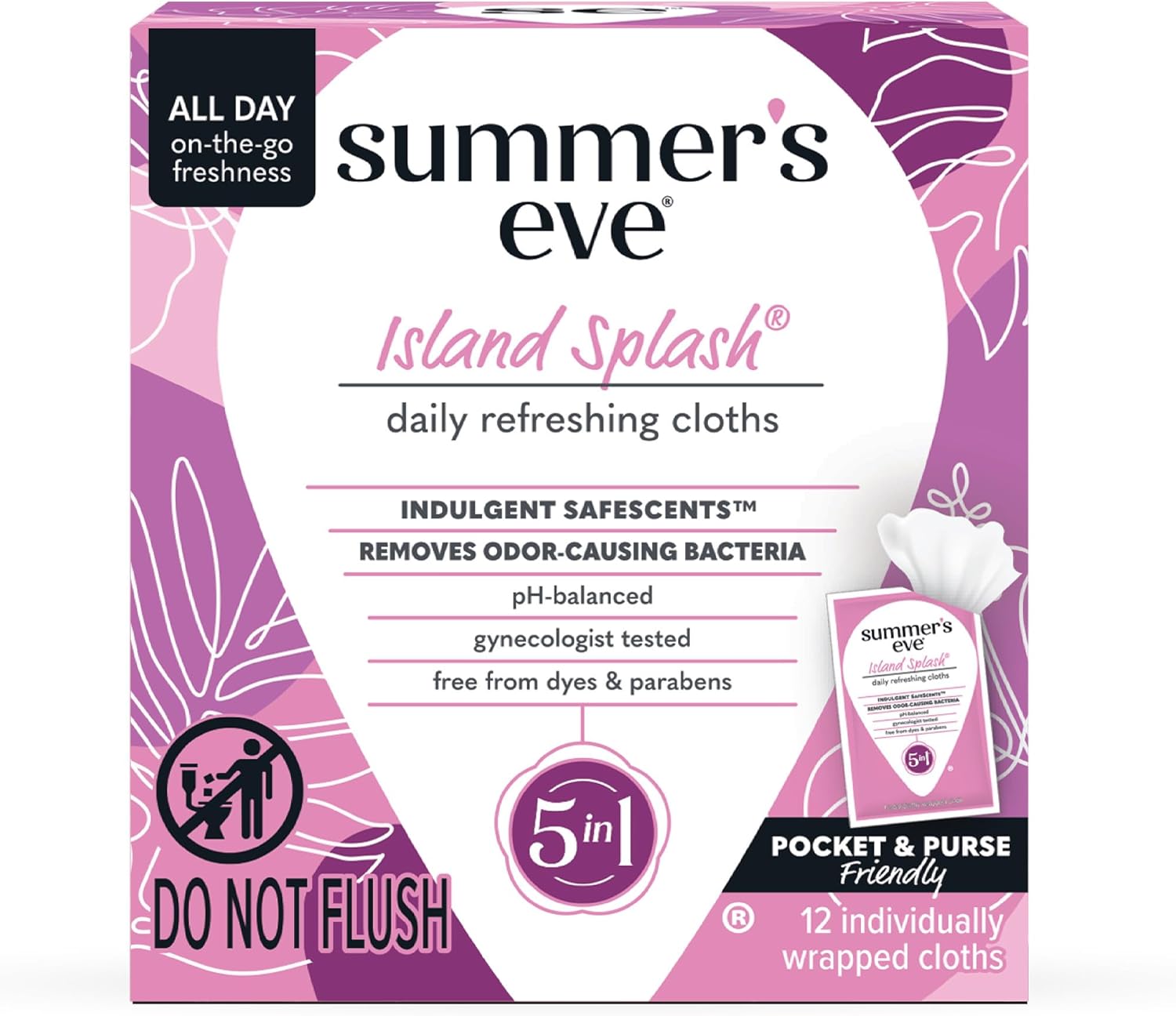 Summer's Eve 12-count Ultimate Odor Protection Daily Feminine Wipes with pH-balanced boric acid formula
