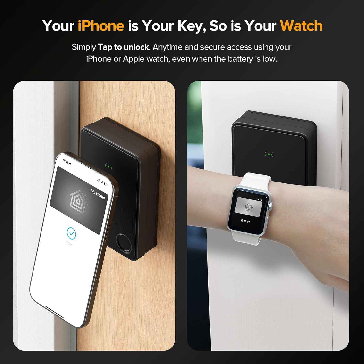 X3 Apple Home Key Door Lock Deadbolt, iOS ONLY, Smart Keyless Entry Door Lock with Fingerprint, Works with HomeKit Over Thread (Border Router), Voice/App/Remote Control, IP65 Weatherproof, Black