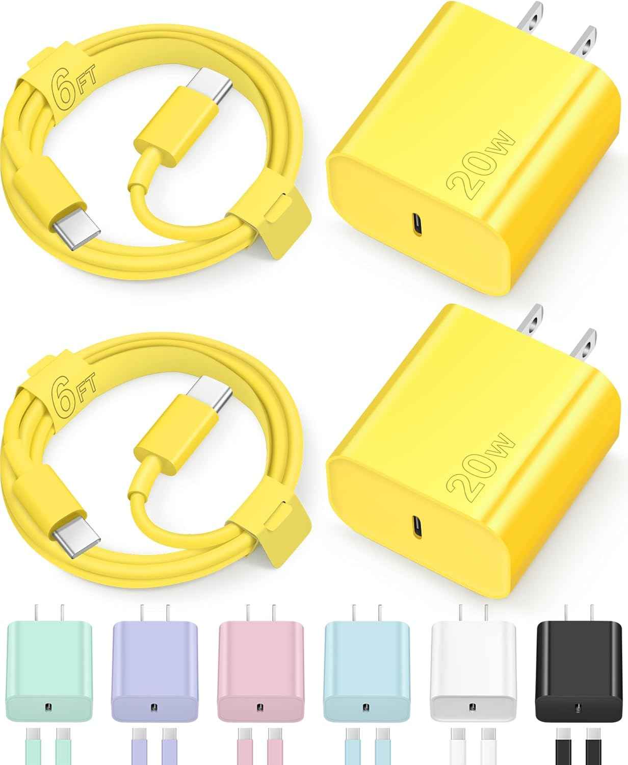 iPhone 17 16 15 Charger Fast Charging Type C Chargers USB C Charger Block iPhone 17 16 15 Air Pro Max Chargers with 6FT Cable for iPhone 17/17 Plus/17 Pro Max/16/16 Plus/16 Pro Max/15 Pro Max/iPad Pro