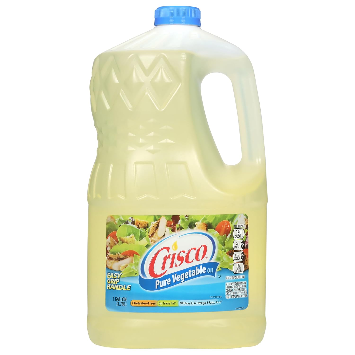 Crisco Pure Vegetable Oil, 1 Gallon, 100% cholesterol-free, gluten-free and kosher pareve cooking oil