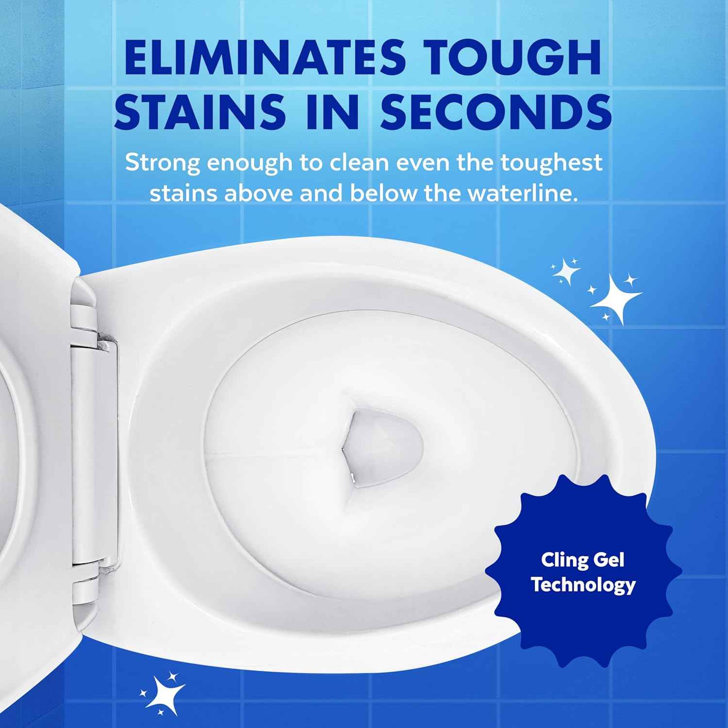 Lysol Toilet Bowl Cleaner, Max Strength Bathroom Cleaning Supplies, Toilet Bowl Cleaner Clinging Gel, Home Essential, Instant Stain Removal, Disinfecting and Deodorizing, Bleach Free, 24 oz (4ct)