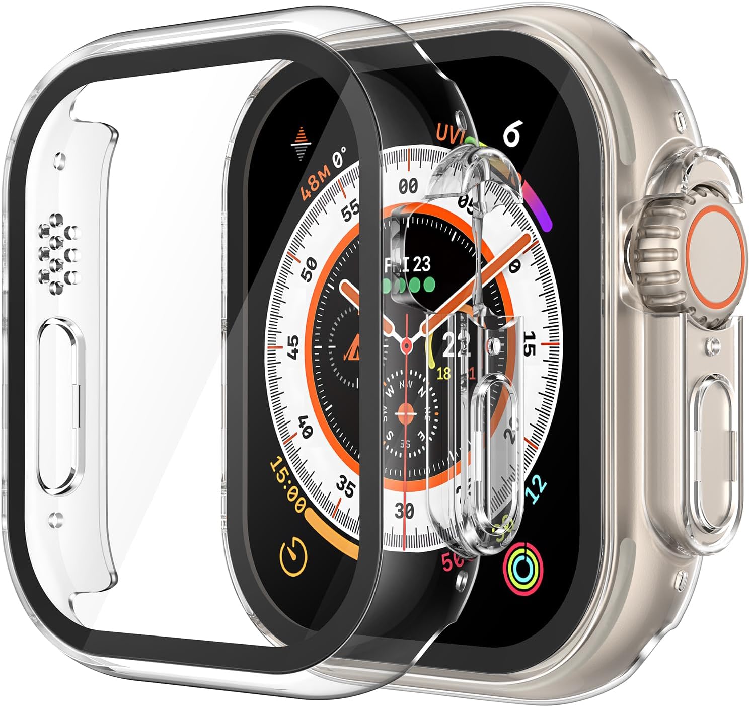 Misxi tempered glass case for Apple Watch Series 7 (2021) 46mm and Series 6 watch
