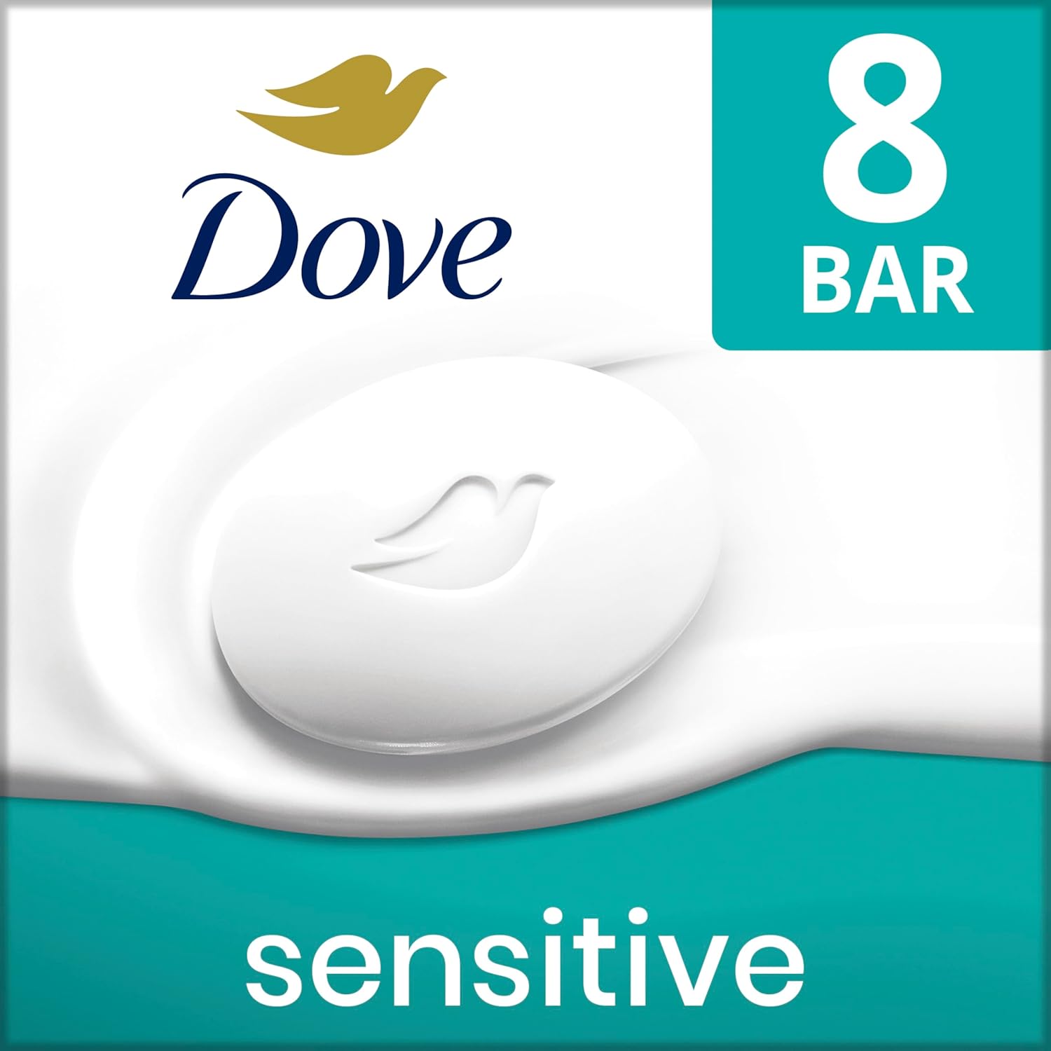 dove sensitive skin care bar soap 8 bars fragrance free hypoallergenic 3.75 oz