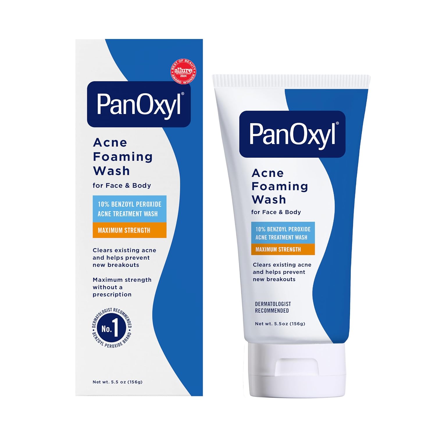 PanOxyl acne foaming wash, 10% benzoyl peroxide maximum strength, antimicrobial, 5.5 oz