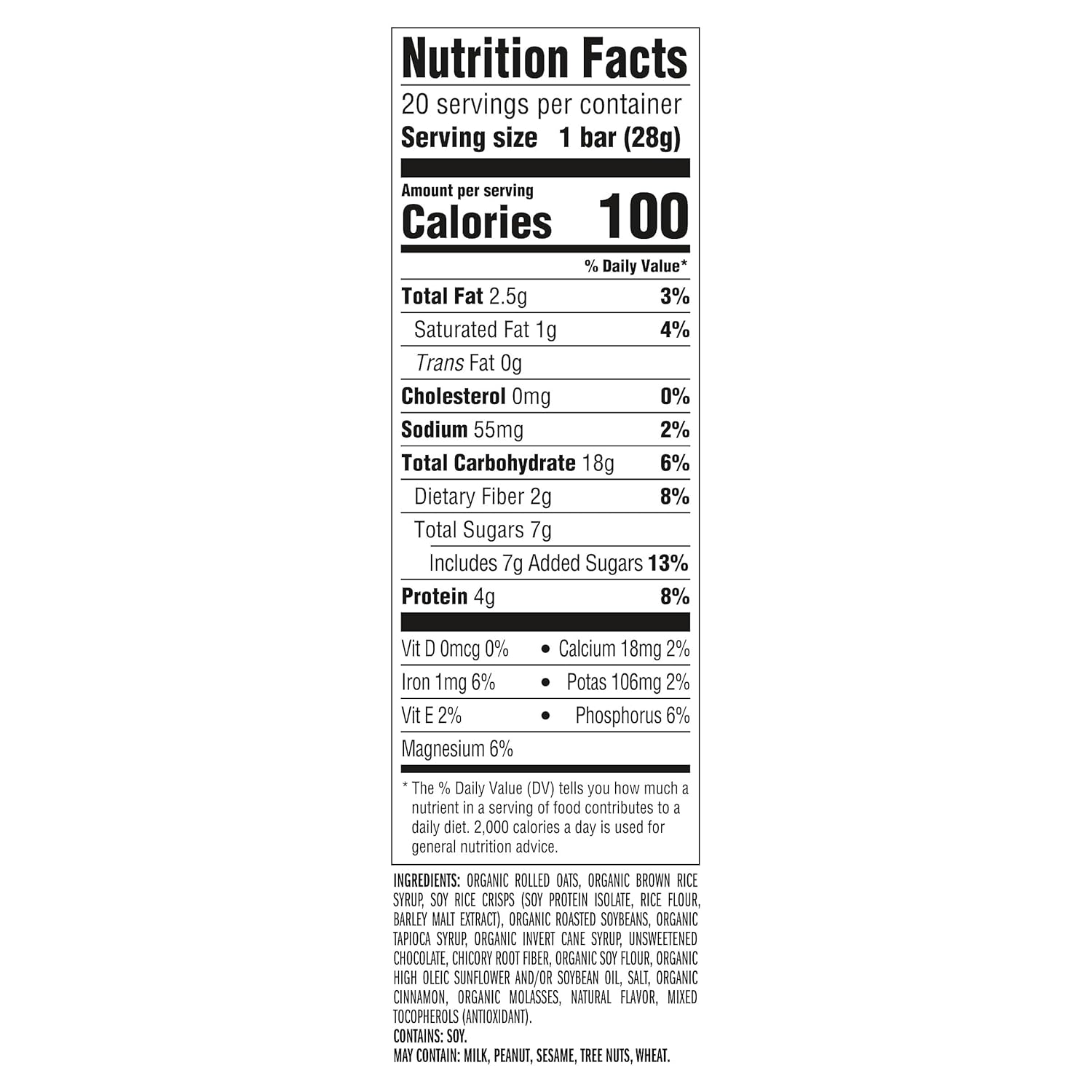 clif bar minis chocolate chip organic oats 4g protein non-gmo plant based snack size energy bars 20 pack