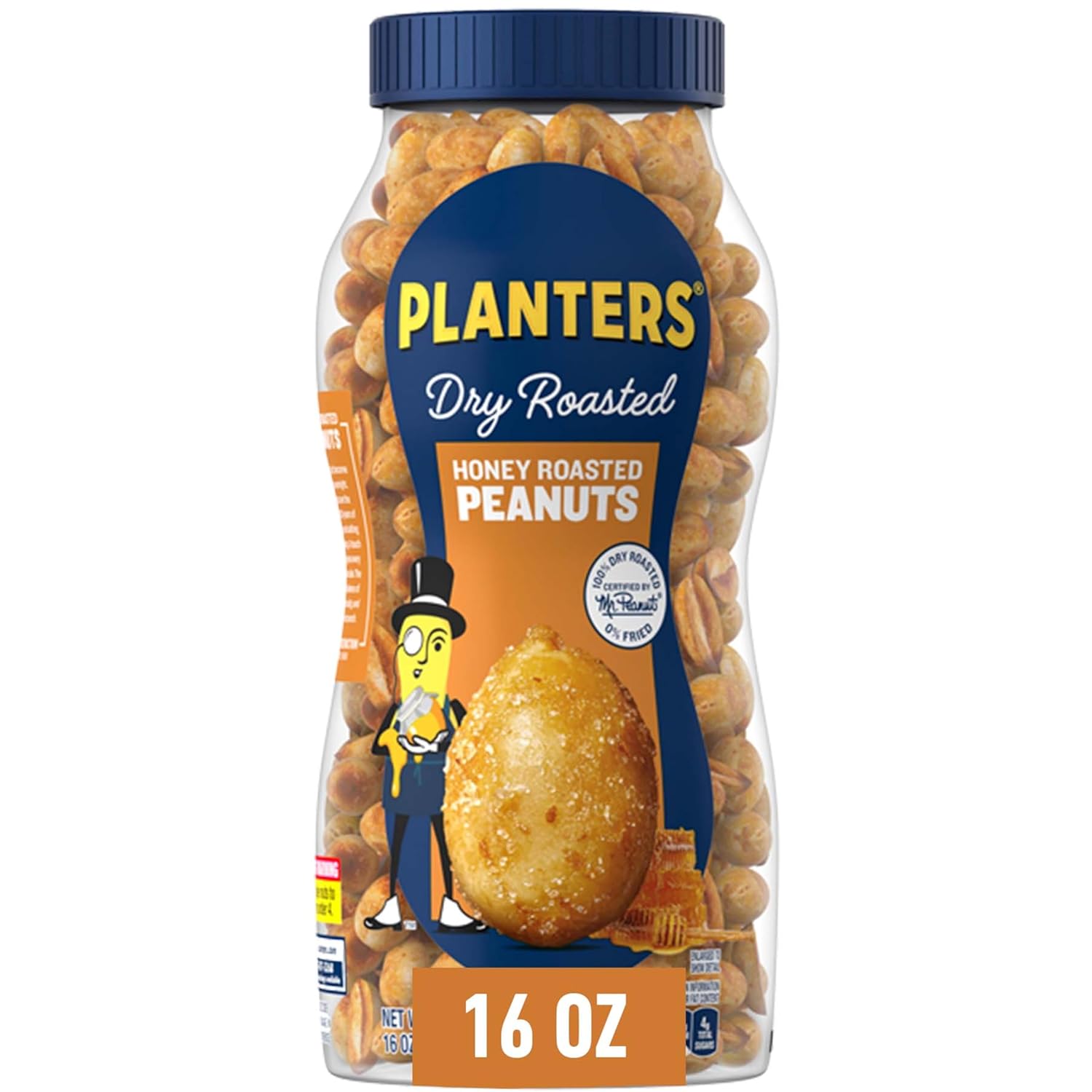 planters honey roasted peanuts 16oz jar kosher snack mix