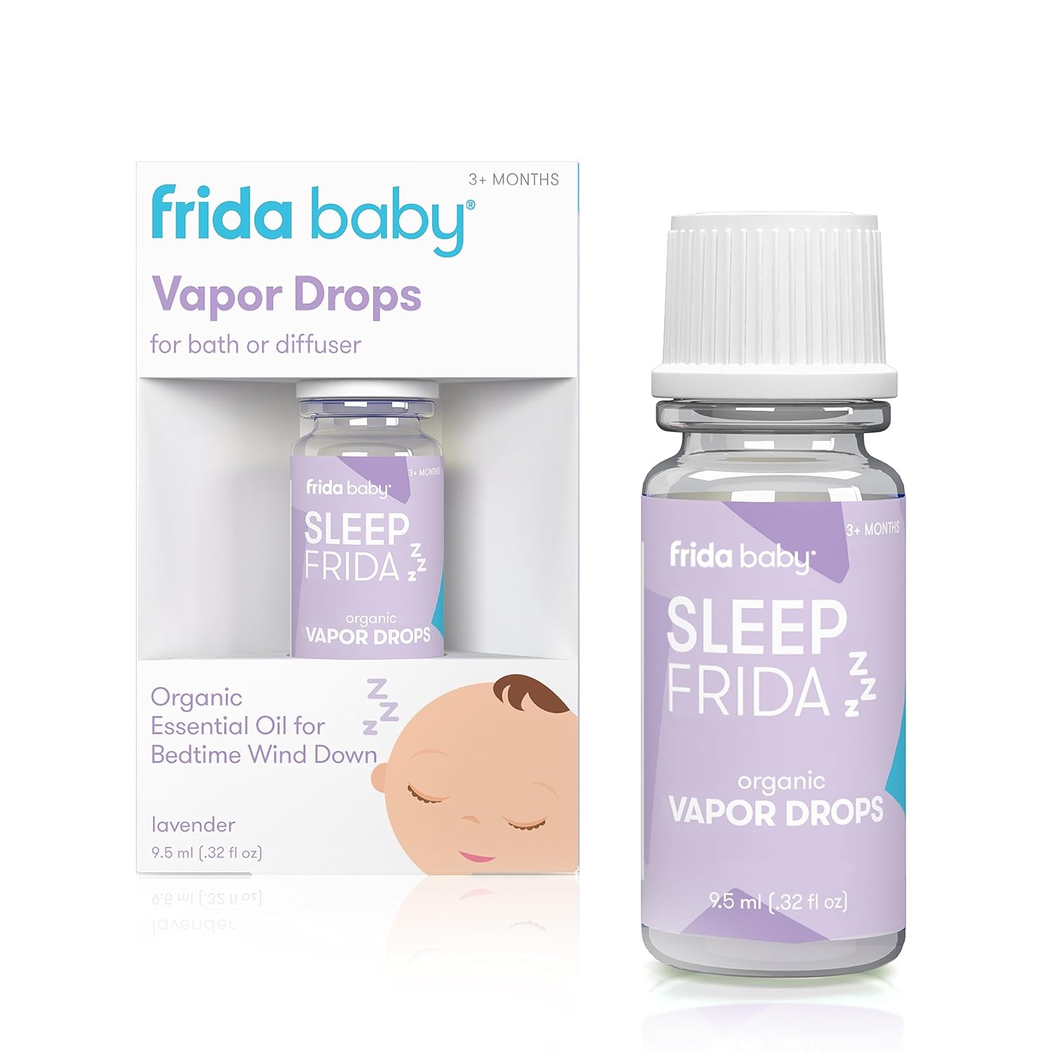 Frida Baby lavender essential oil bath drops, natural sleep vapor for relaxing bedtime aromatherapy