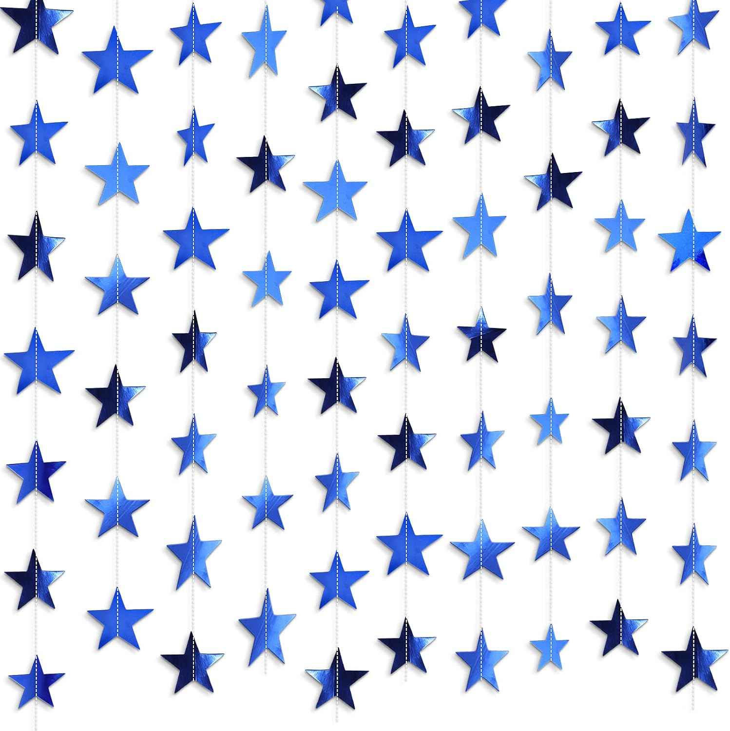 Patelai Glitter Star Garland Banner Christmas Decor 130 Feet Star Hanging Bunting Banner Twinkle Backdrop for Homecoming Classroom Wedding Birthday Halloween Party Supplies(Gold)
