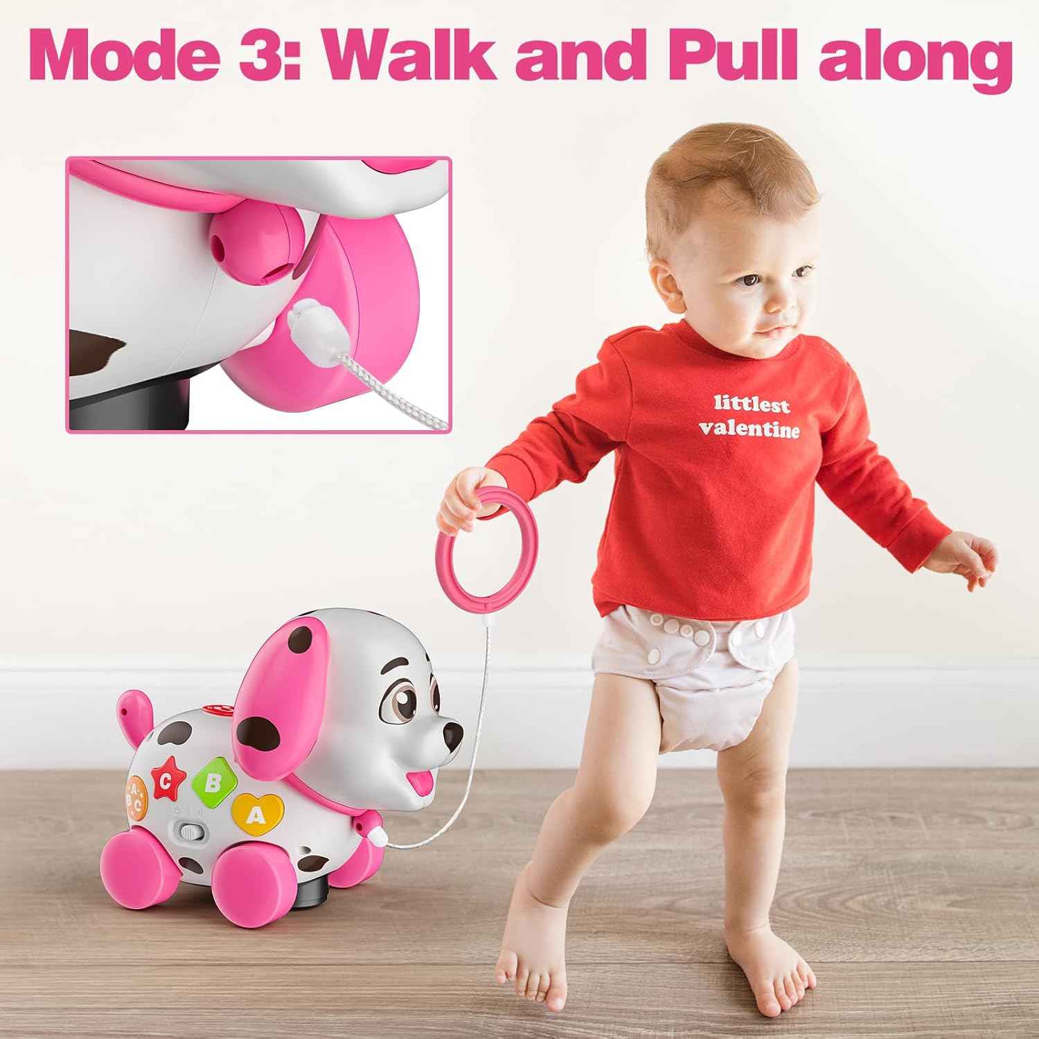 Baby Puppy Toys 6-12 Months, 1st Birthday Gifts for One Year Old, 6 7 8 9 10 12-18 Months Toy for Baby Christmas Gift, Bilingual Crawling Walking Toy for 1 Year Old Girl Boy, ABC,123s, Music