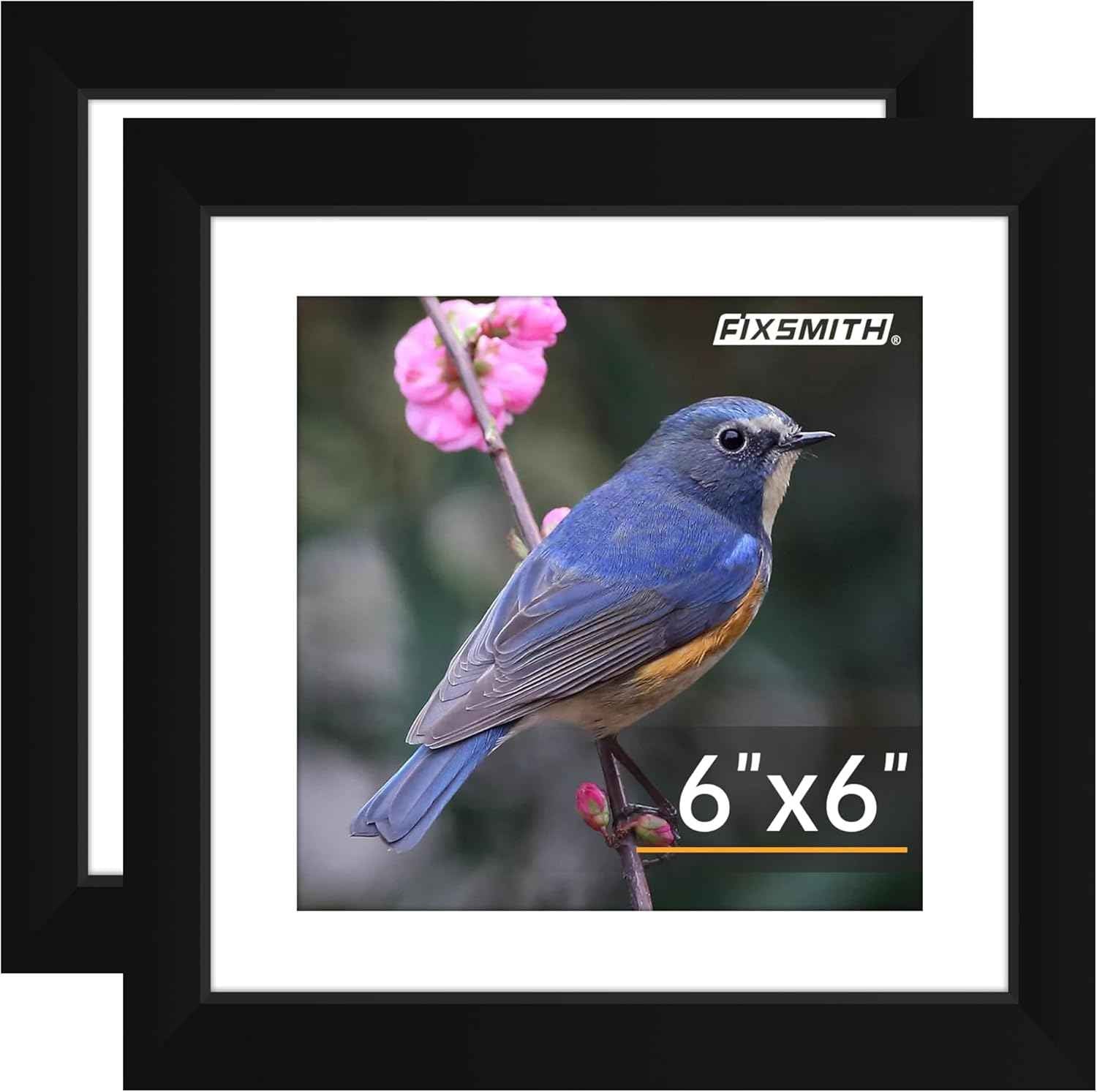 FIXSMITH 8x10 Picture Frame Set of 2, Photo Frame with HD Plexiglass, Display Pictures 5x7 with Mat or 8x10 Without Mat Multi Picture Frames Collage for Tabletop or Wall Display, Black
