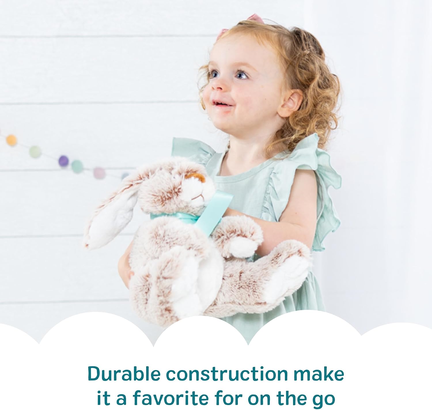 Melissa & Doug Burrow Bunny Stuffed Animal Plushie with Big Feet, Floppy Ears & Fluffy Tail, Adorable Pretend Play Toddler Toys for Girls & Boys 3+