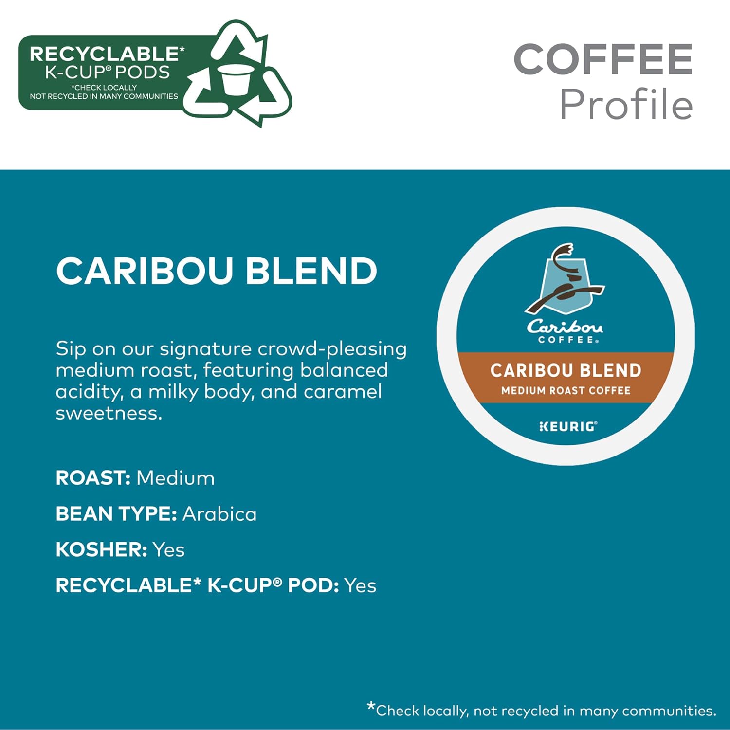 Caribou Coffee Caribou Blend medium roast Keurig K-Cup Pods, 32 count