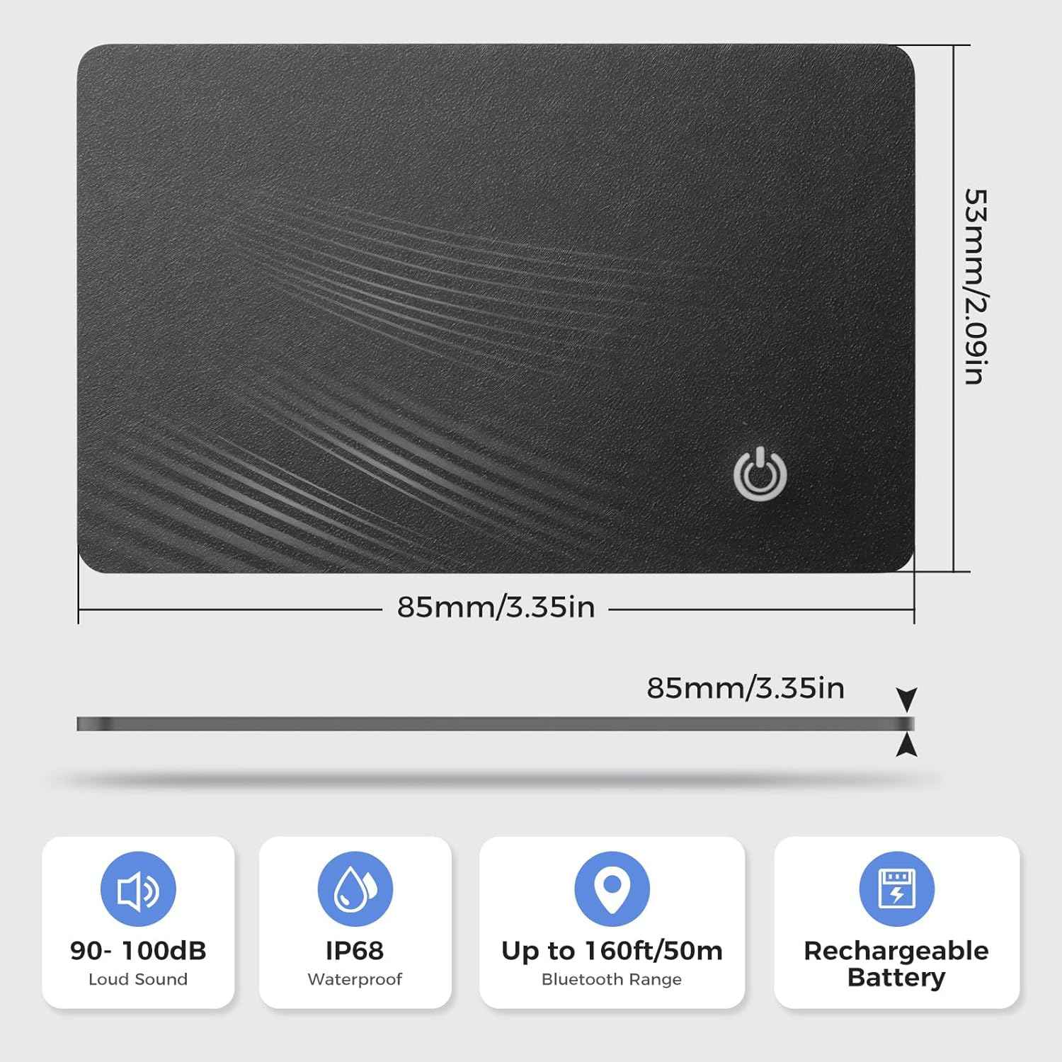 AirTag Card Wallet Tracker Set of 4 - Apple Find My (iOS Only) - 2025 Ultra-Slim 1.8mm Smart Finder, IP67 Locator for Men's Wallets & Luggage Black