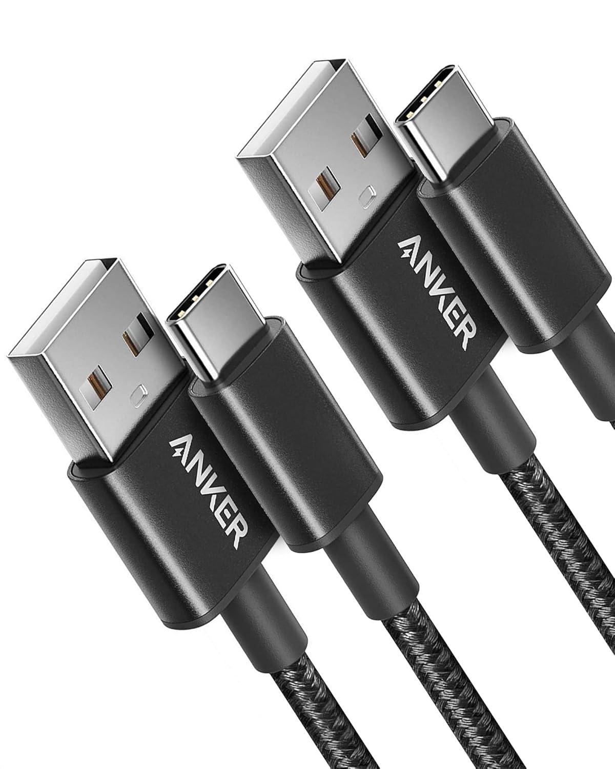 anker 2-pack usb a to usb c cable for iphone 17 series, samsung galaxy s10 and more (black, 3ft)