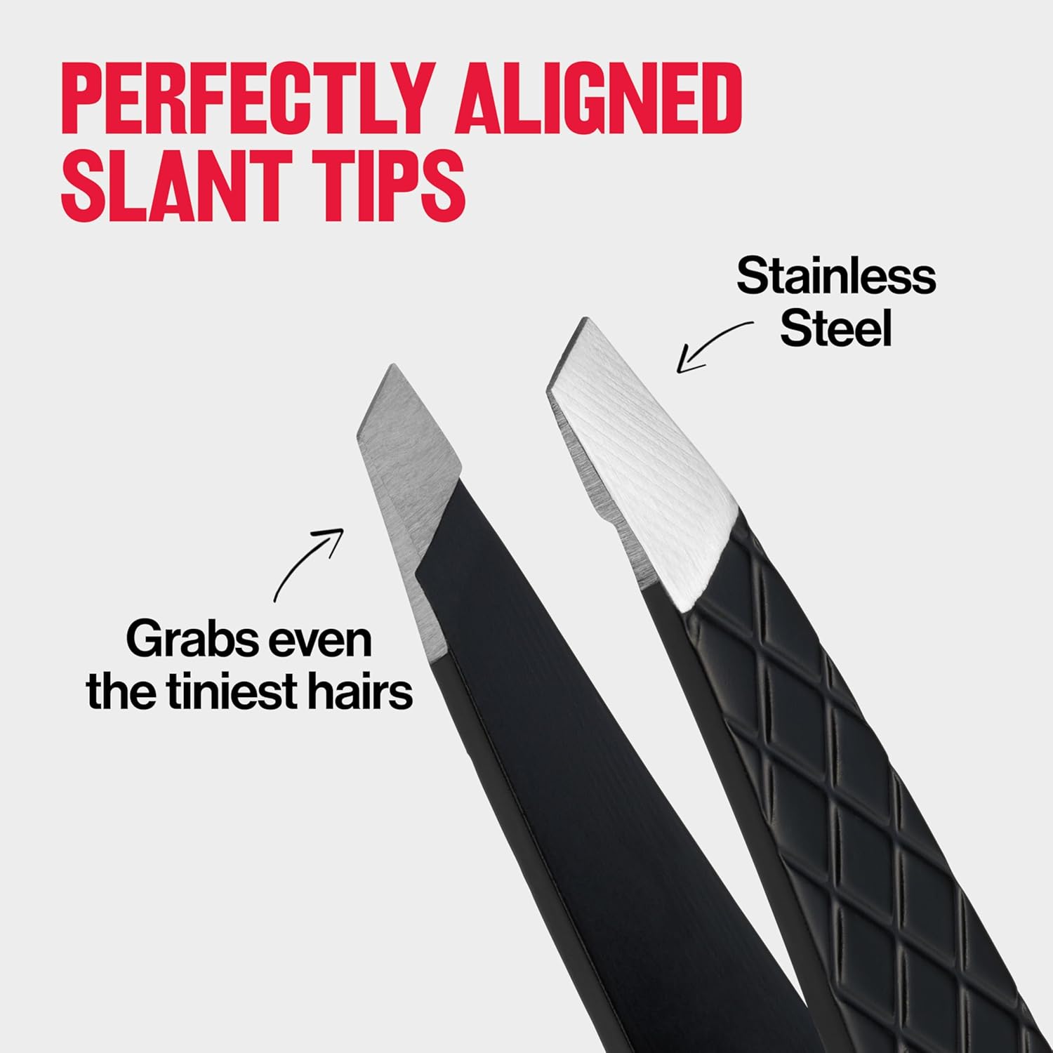 Revlon Expert Slant Tweezer with High Precision and Easy Hair Removal in Stainless Steel for Women and Men