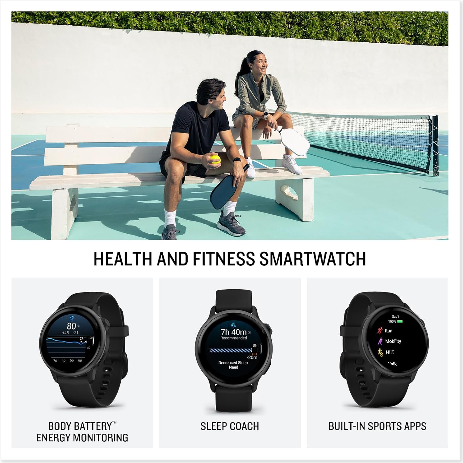 Garmin vívoactive 6, Health and Fitness GPS Smartwatch, AMOLED Display, Up to 11 Days of Battery, Slate with Black Band