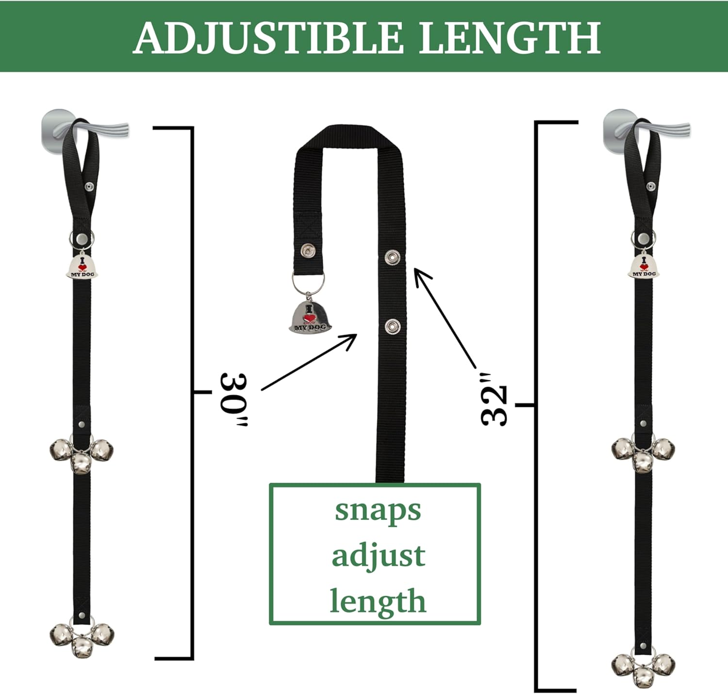 Caldwell's Pet Supply Co. Dog Potty Bells for All Breed Puppies and Adult Dogs, Adjustable Door Handle Strap