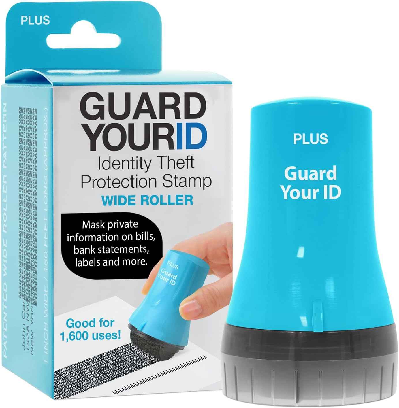 Guard Your ID Advanced 2.0 Roller 3-Pack for Identity Theft Protection, Confidential Security Stamp Mixed Color Kit (Turquoise, Green, White)