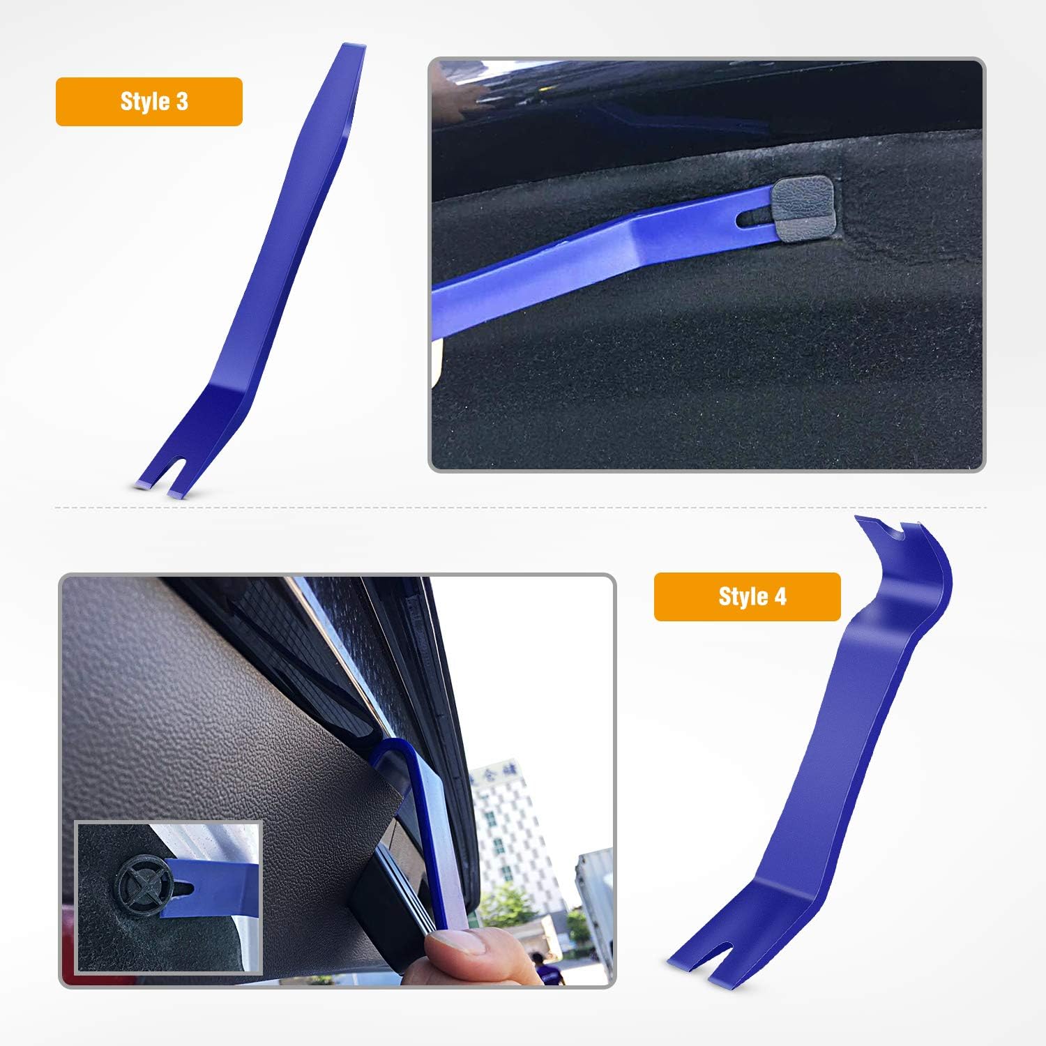 GOOACC 5PCS Auto Trim Removal Tool Kit No-Scratch Pry Tool Kit for Car Door Clip Panel & Audio DasBVoard Dismantle -5PCS