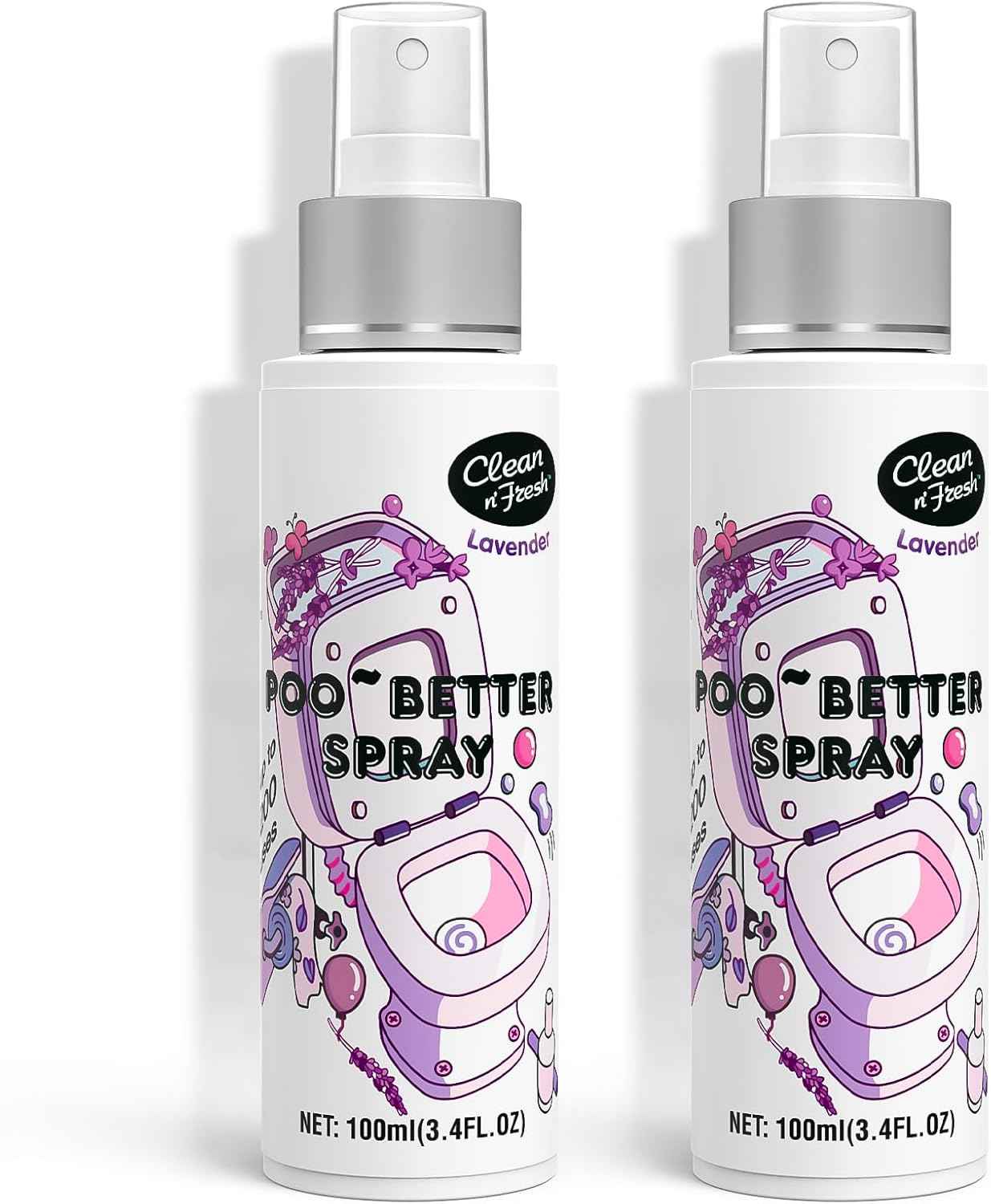 Clean-n-Fresh Toilet Spray, 6.8 Fl.oz Poo Spray | Up to 400+ Uses, 100% Natural Plant Essential Oil Citrus Scent, Bathroom Deodorizer
