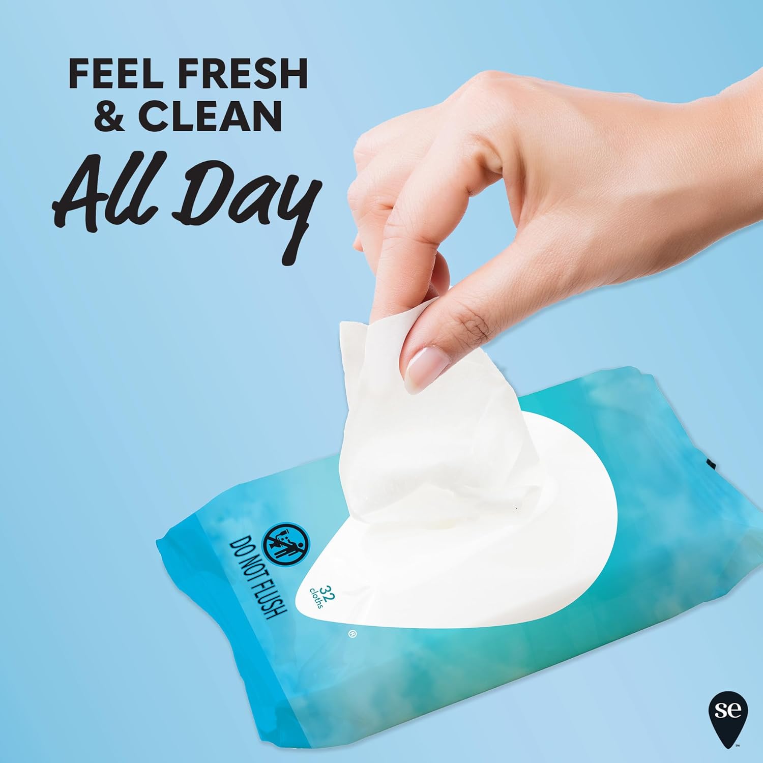 Summer's Eve fragrance-free feminine wipes, gentle pH-balanced micellar water formula for vaginal odor control, resealable pack, 32 wipes